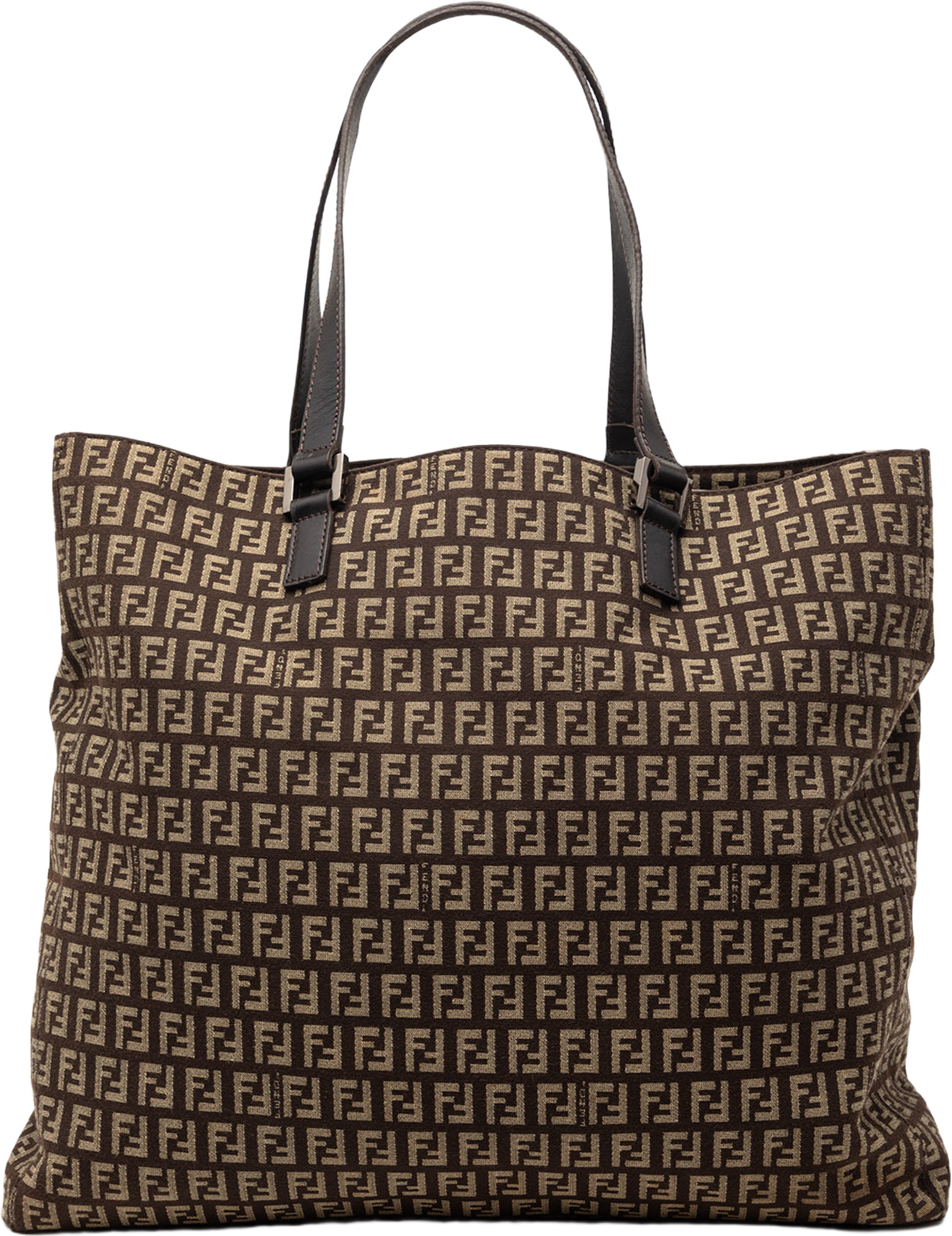 Fendi Zucchino Canvas Tote, från Luxclusif, i färgen dark brown. Klicka för att öppna bilden i stort format