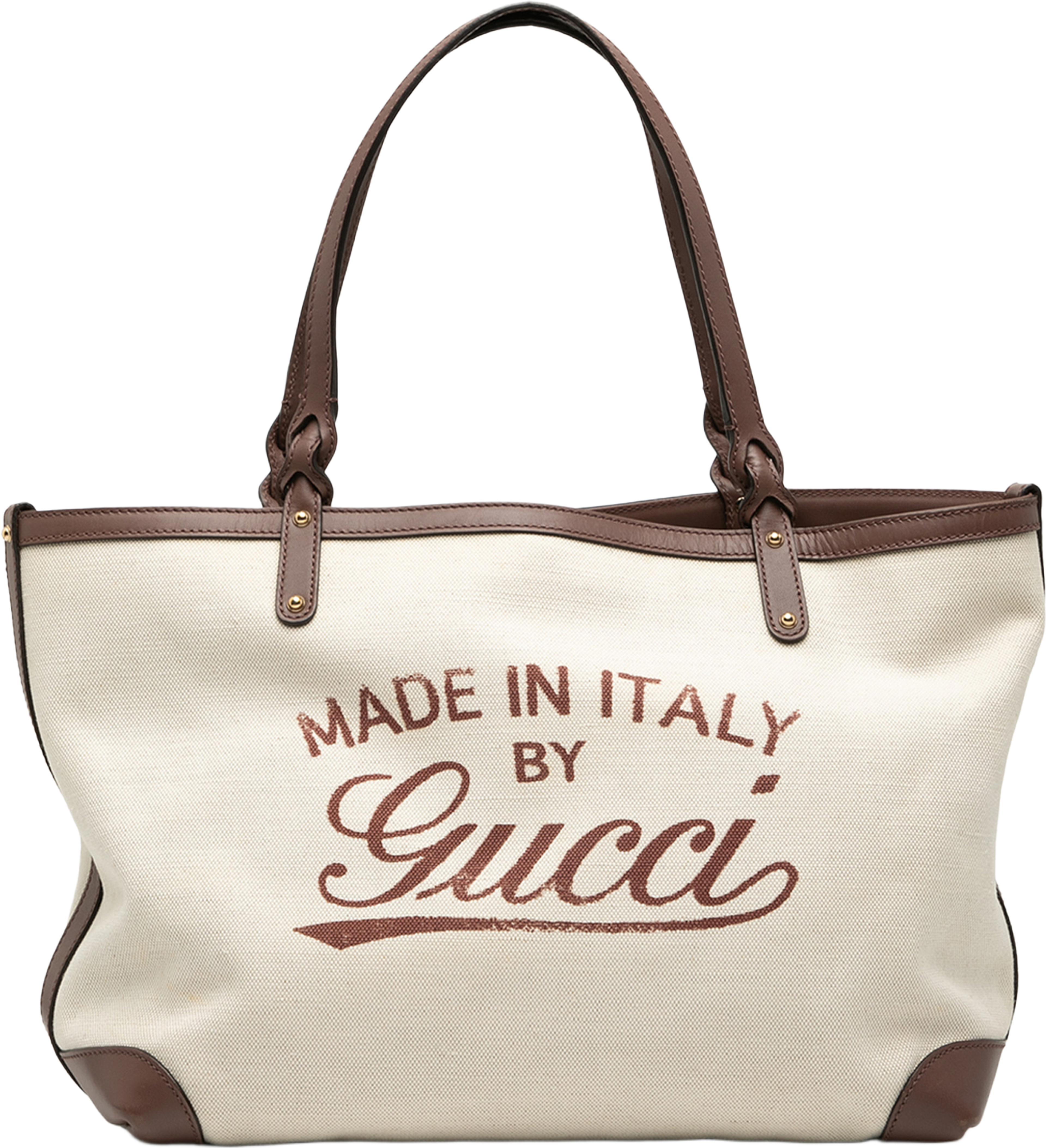 Gucci Canvas Craft Tote, från Luxclusif, i färgen beige. Klicka för att öppna bilden i stort format