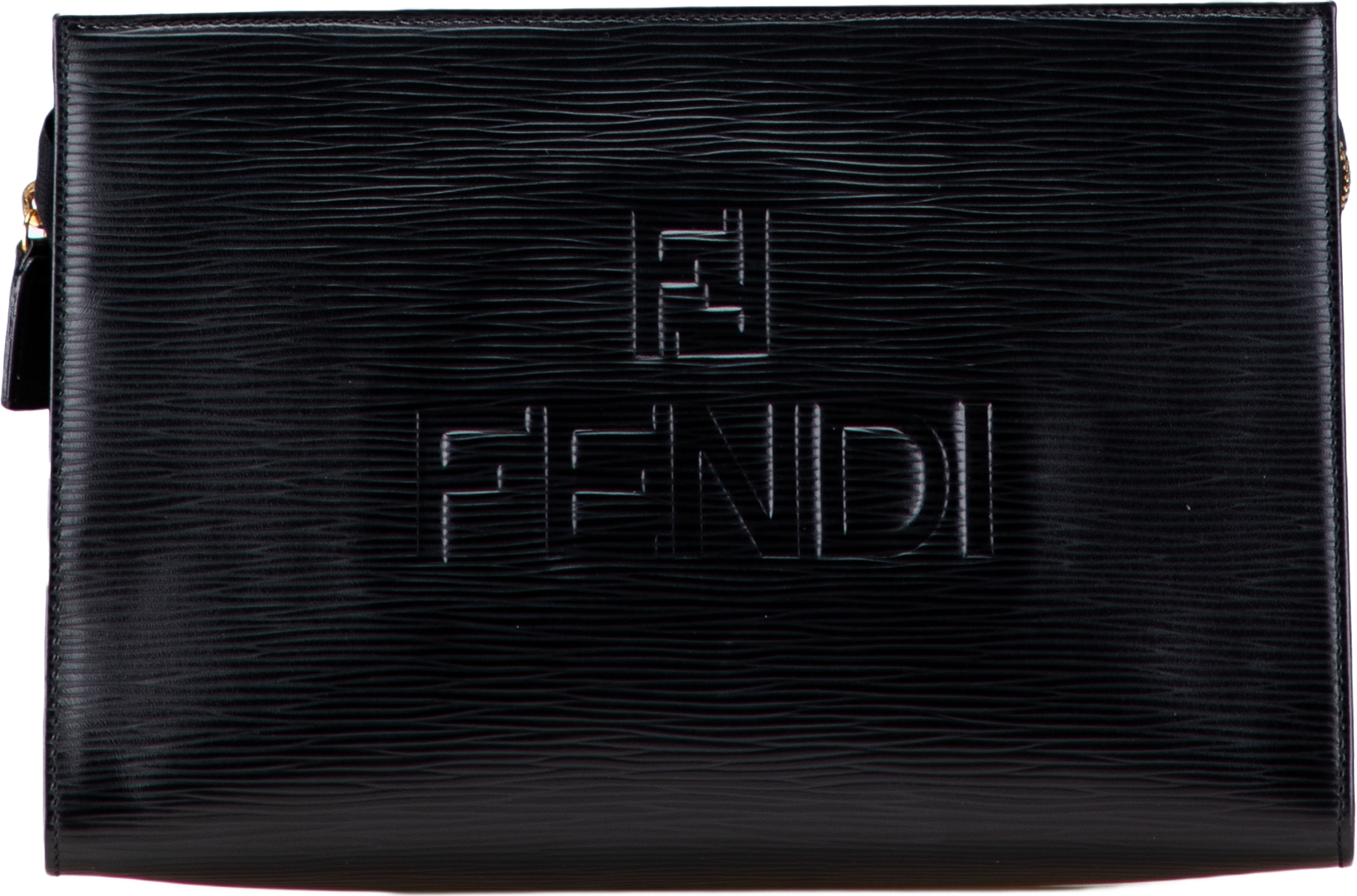 Fendi Leather Logo Clutch