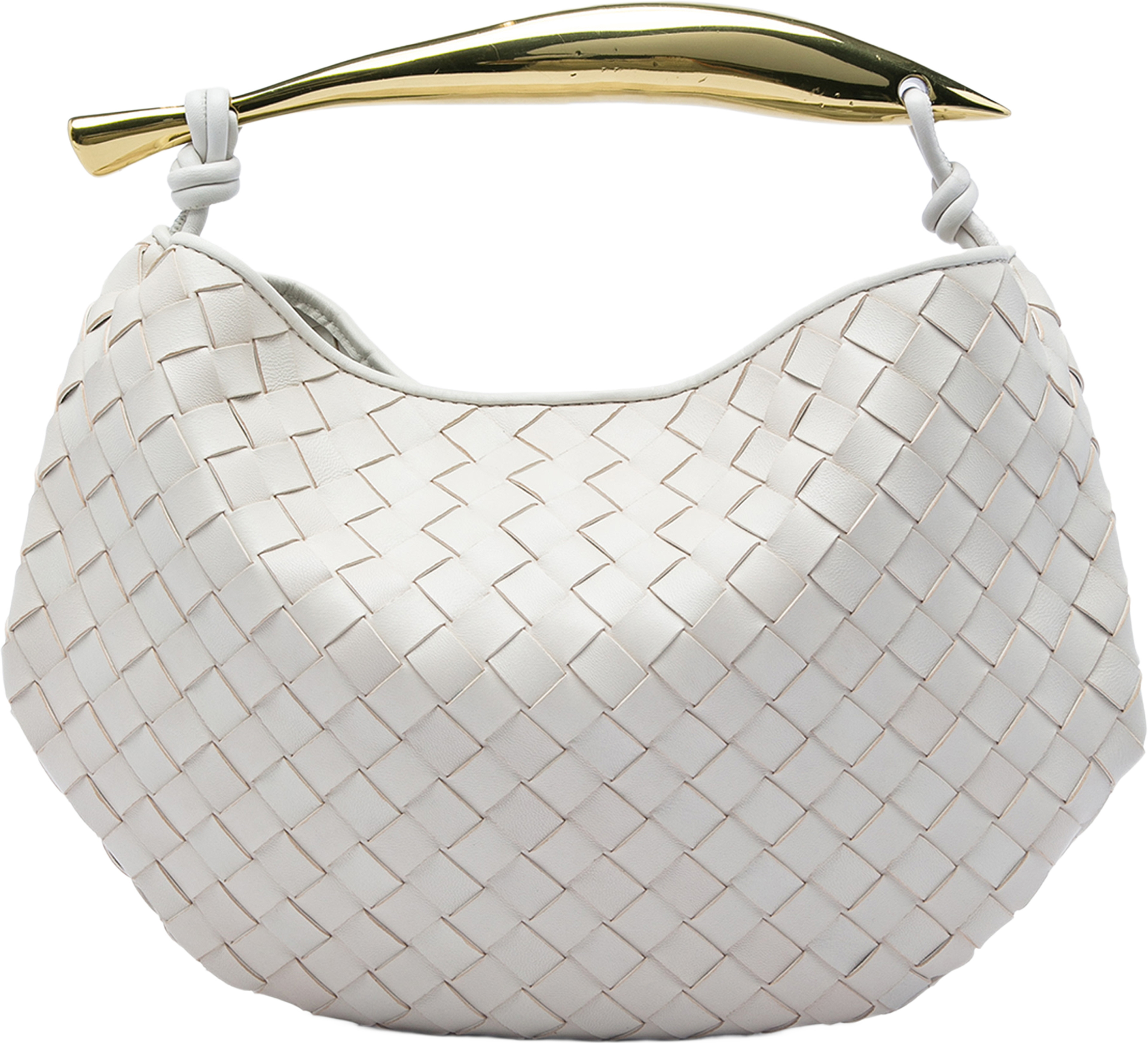 Bottega Veneta Lambskin Intrecciato Sardine, från Luxclusif, i färgen vit. Klicka för att öppna bilden i stort format