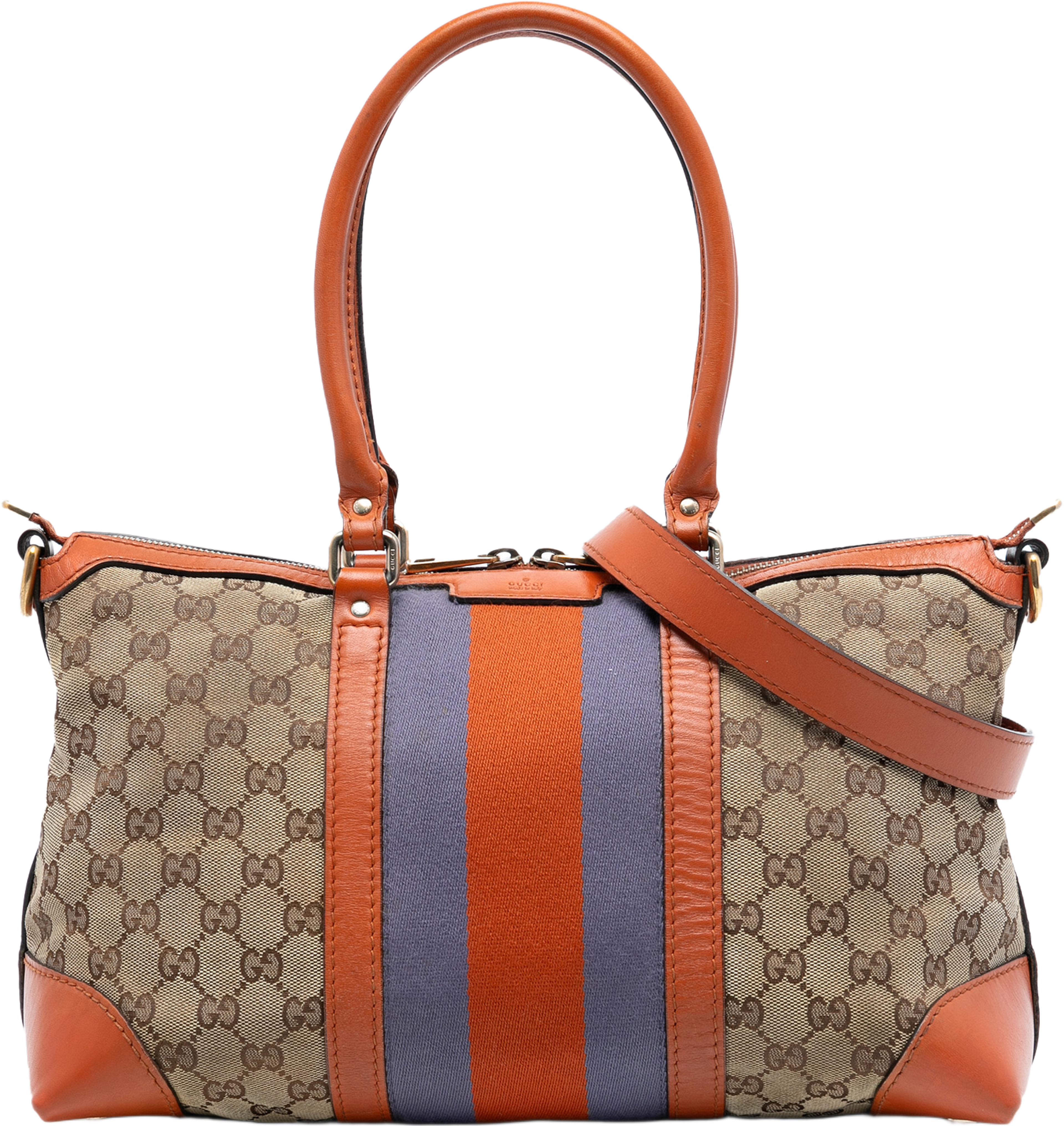 Gucci Gg Canvas Web Satchel, från Luxclusif, i färgen beige. Klicka för att öppna bilden i stort format