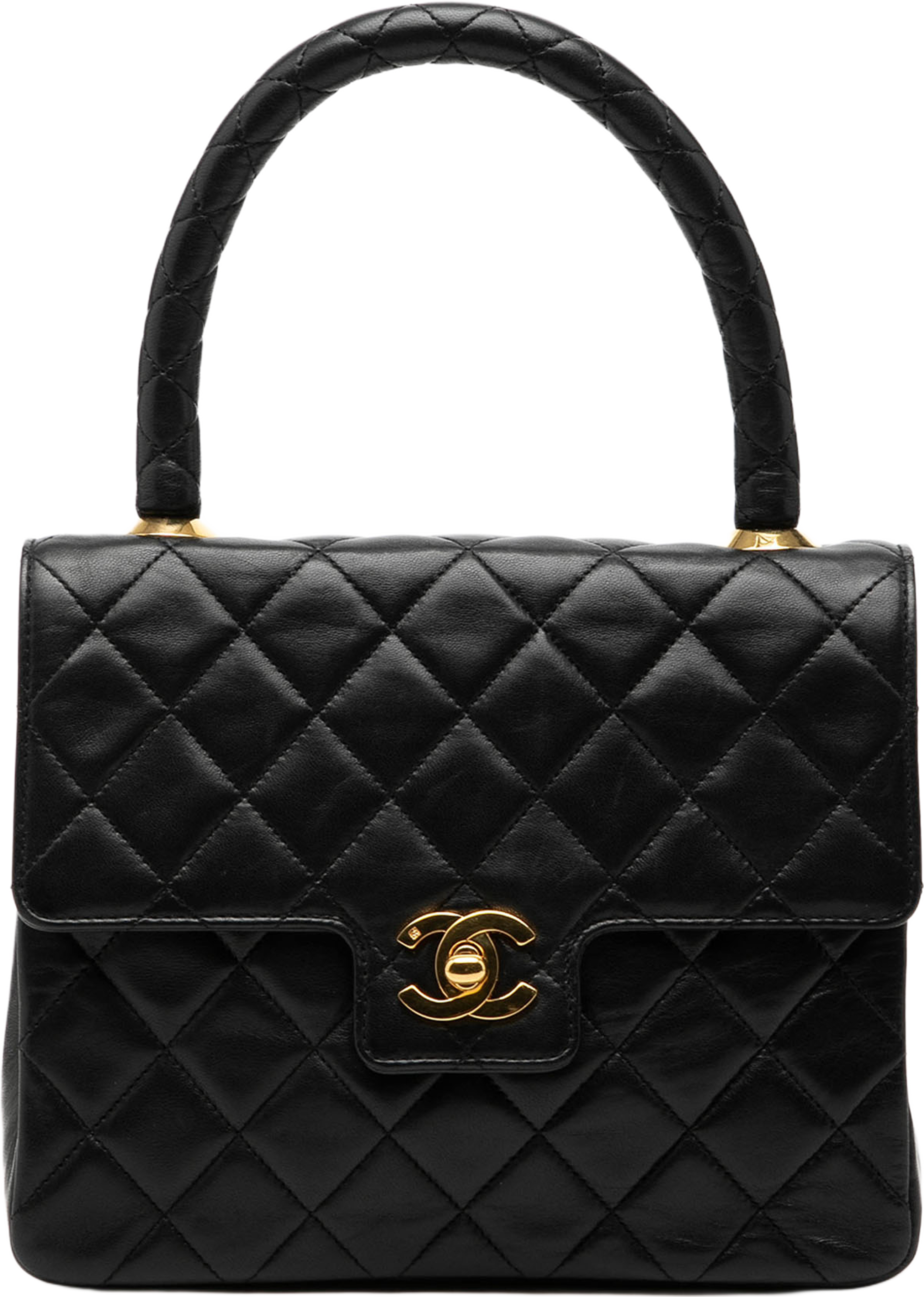 Chanel Small Lambskin Kelly Top Handle Bag, från Luxclusif, i färgen black. Klicka för att öppna bilden i stort format
