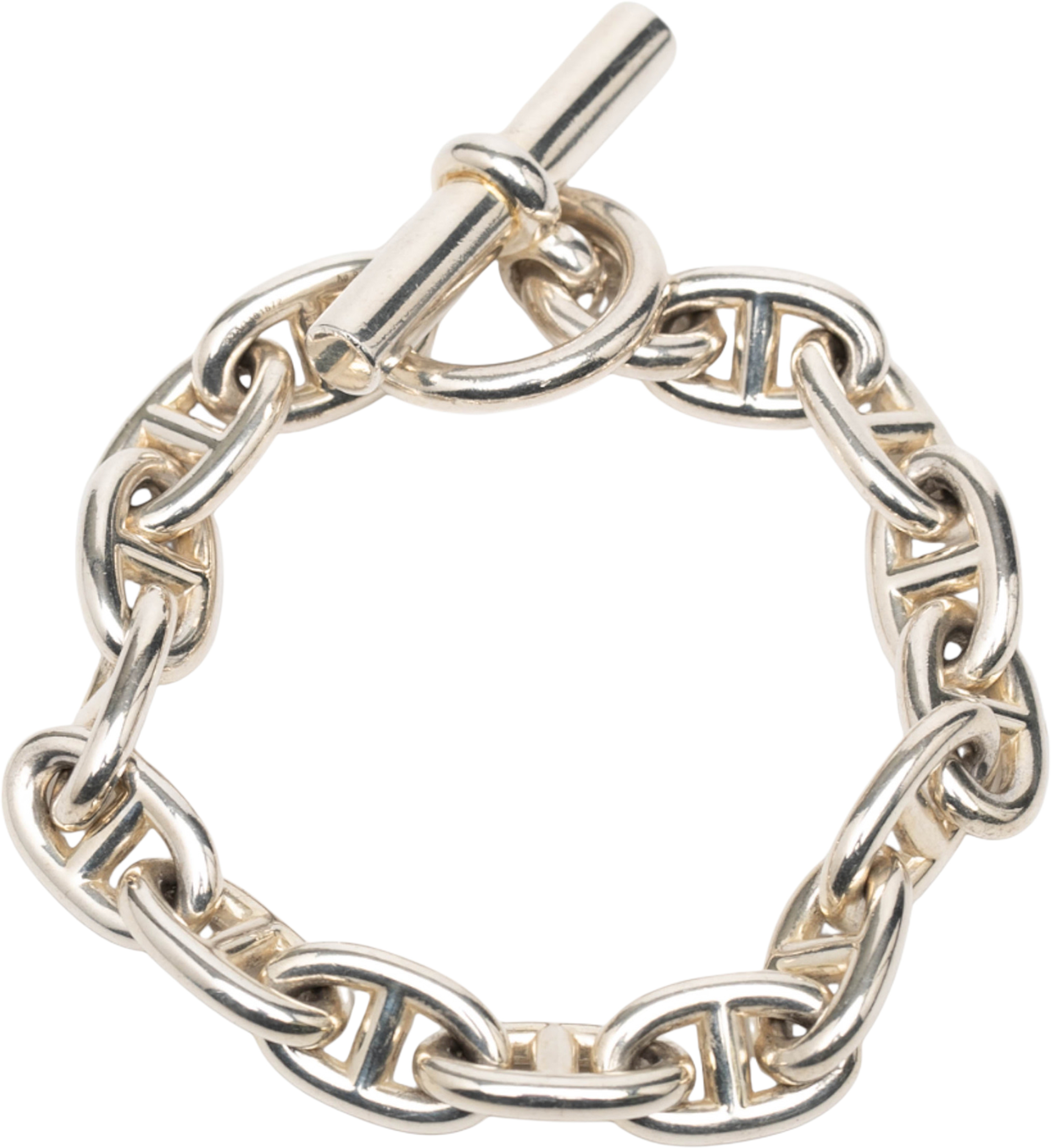 Hermès Sterling Silver Chaine D'ancre Bracelet Medium, från Luxclusif, i färgen silver. Klicka för att öppna bilden i stort format