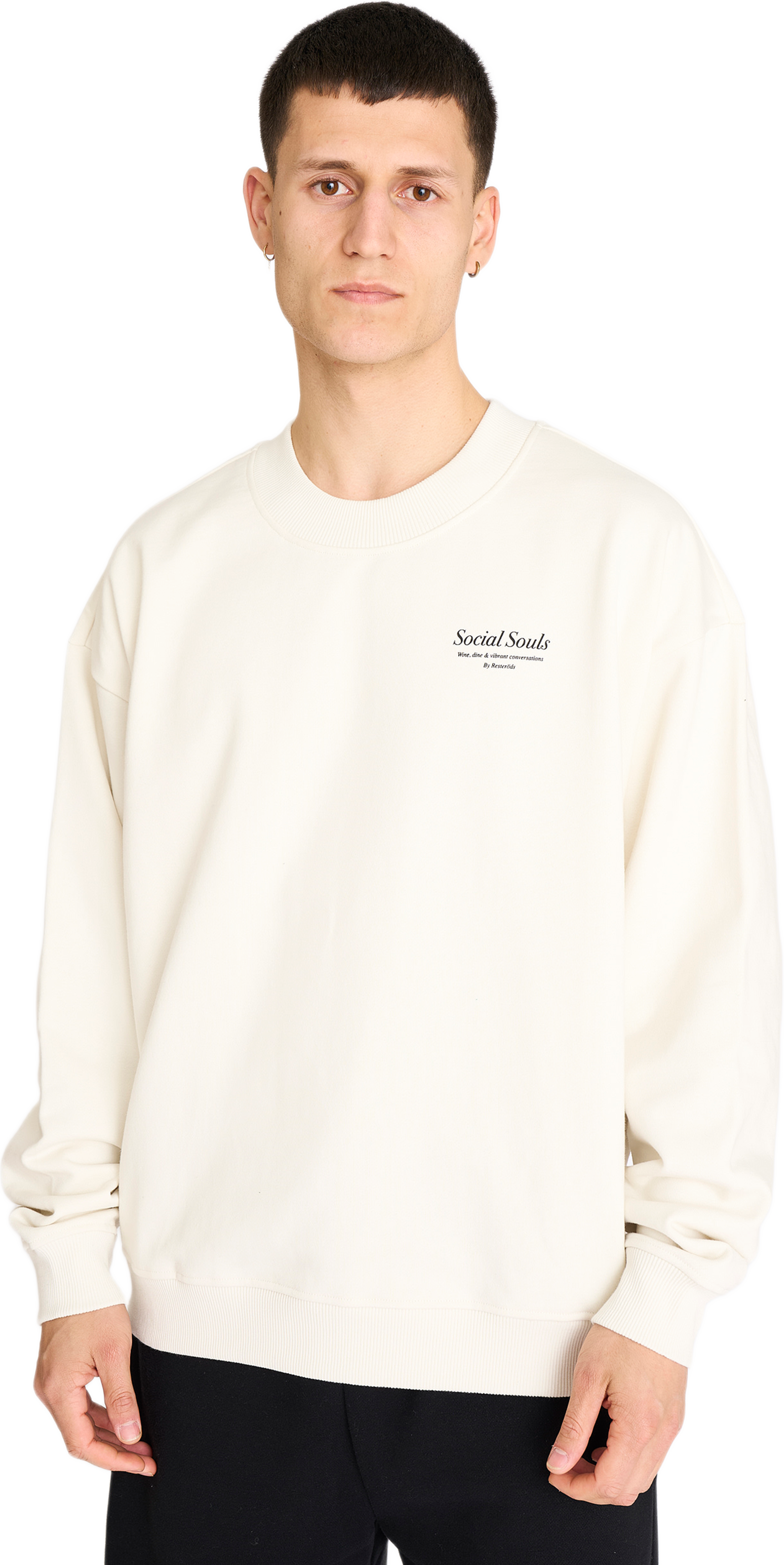 Sweatshirt Crewneck Drake Bomull, från Resteröds, i färgen white. Klicka för att öppna bilden i stort format