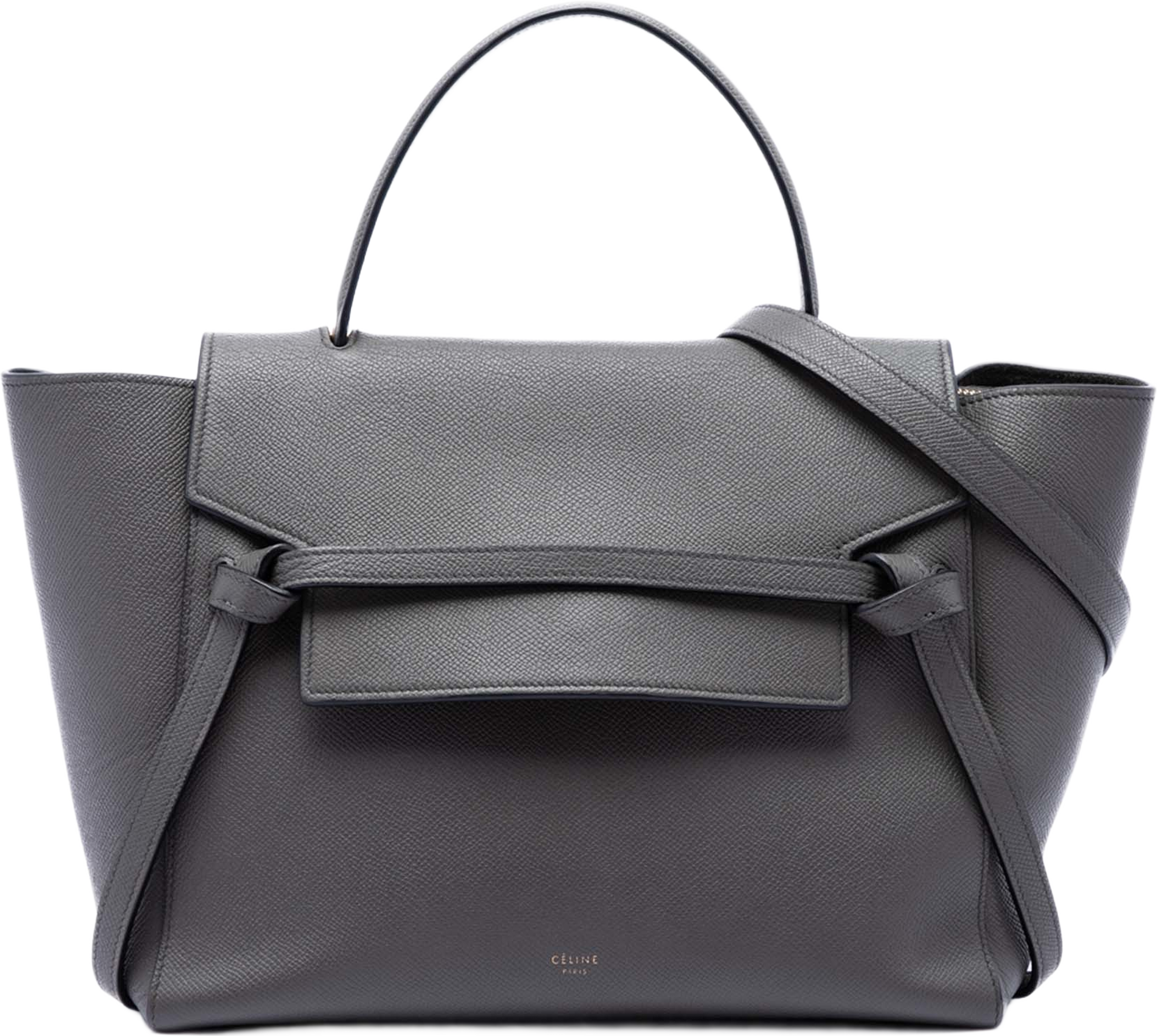 Celine Mini Leather Belt Bag Satchel, från Luxclusif, i färgen dark gray. Klicka för att öppna bilden i stort format