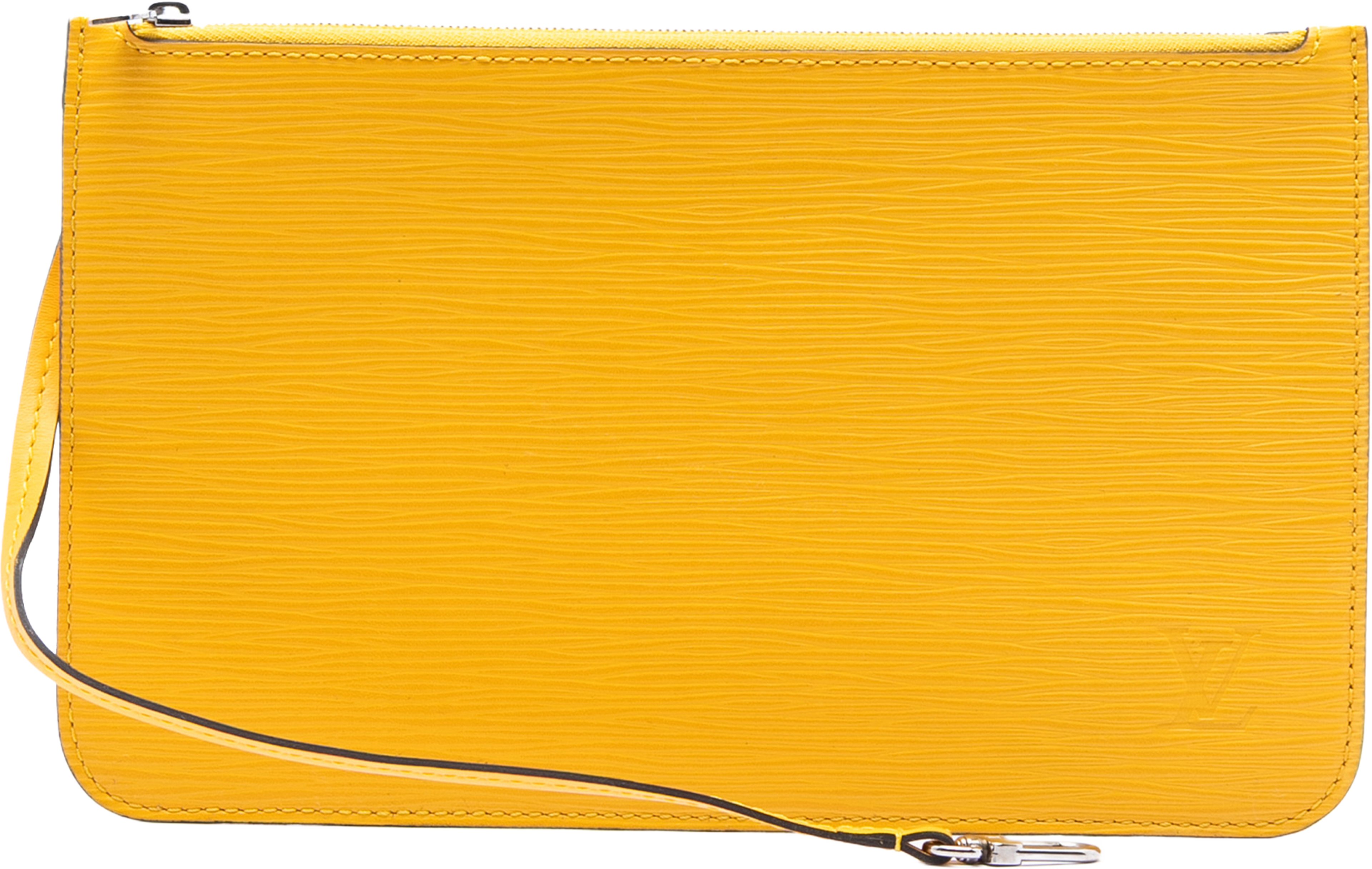 Louis Vuitton Epi Neverfull Pouch, från Luxclusif, i färgen yellow. Klicka för att öppna bilden i stort format