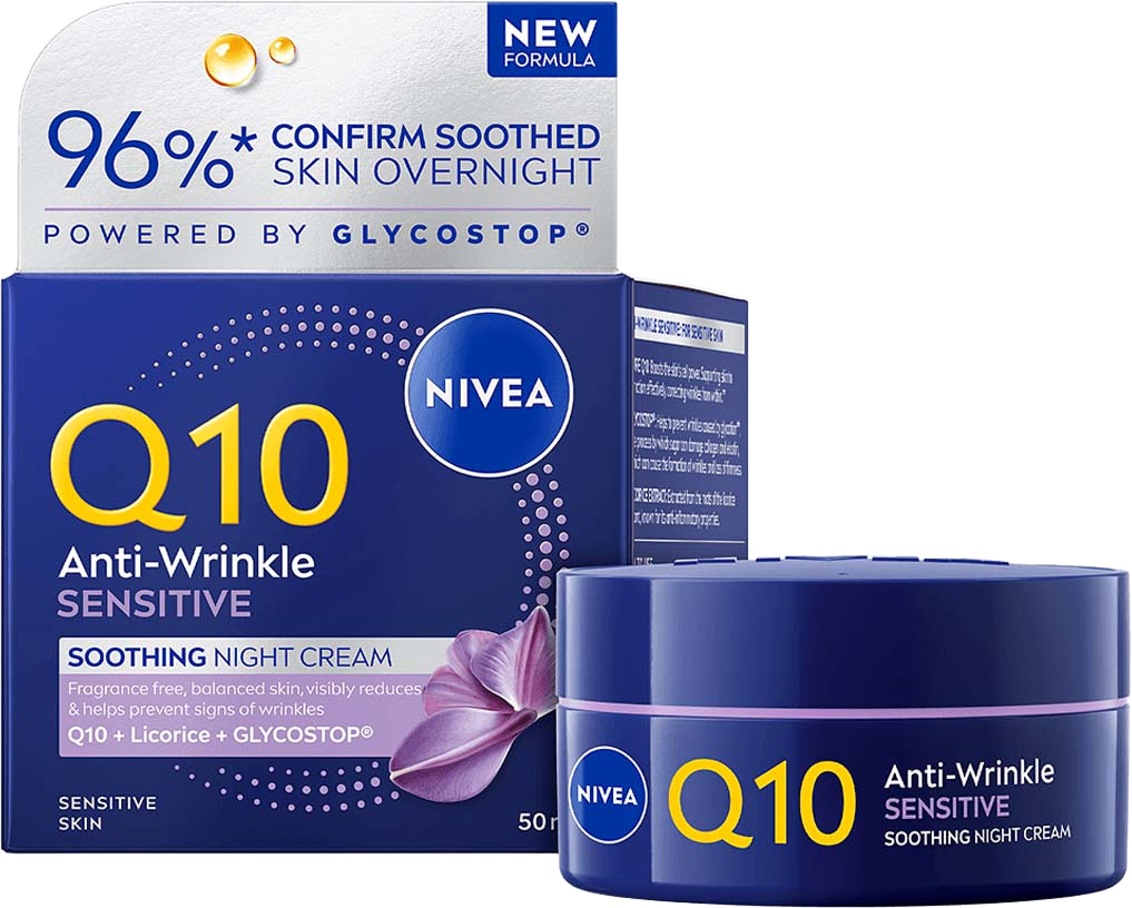Nattkräm Q10 Sensitive Perfume Free Night Cream, från NIVEA. Klicka för att öppna bilden i stort format