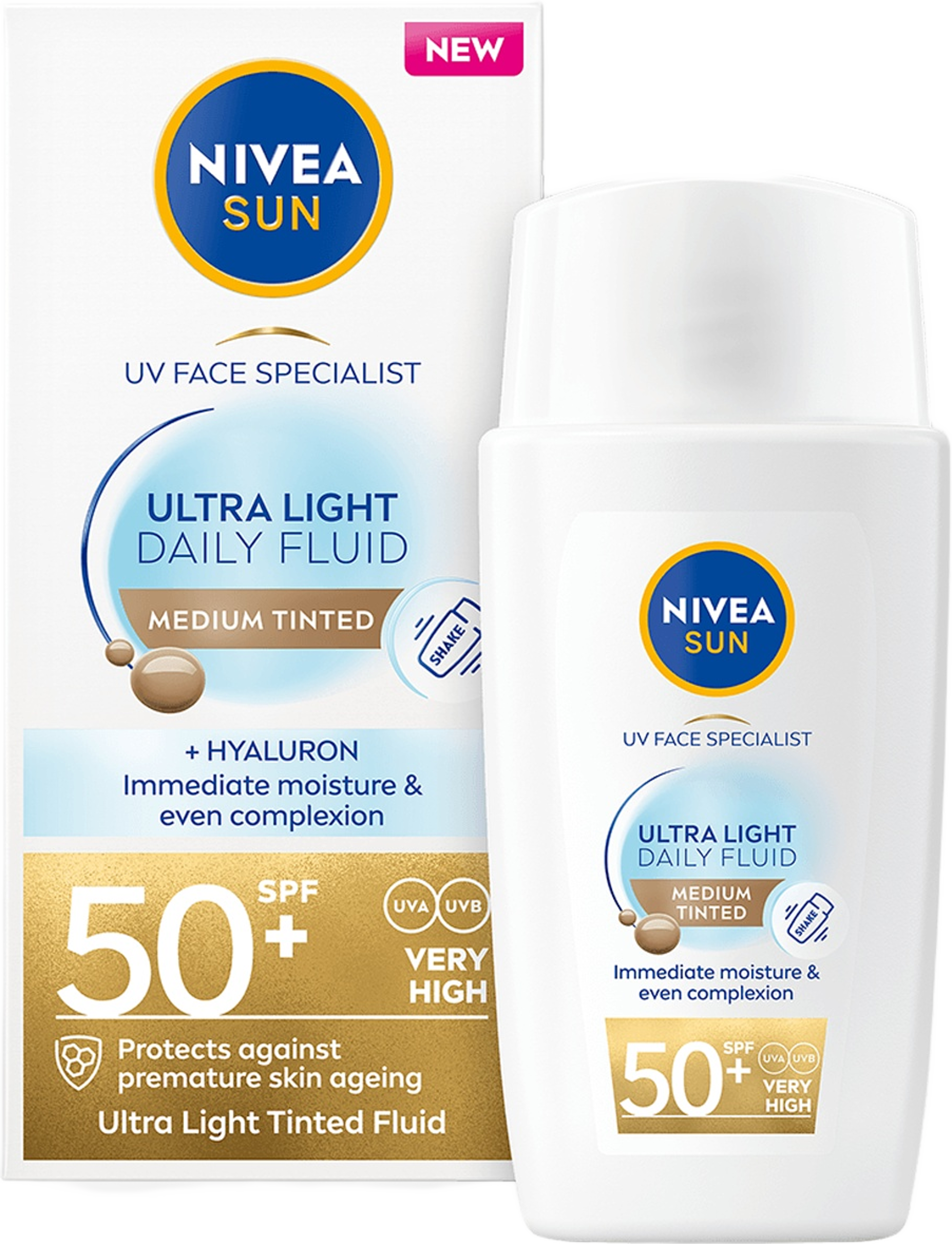 Solkräm ansikte UV Face Ultra Fluid Medium Tinted SPF50+ 40 ml NIVEA SUN