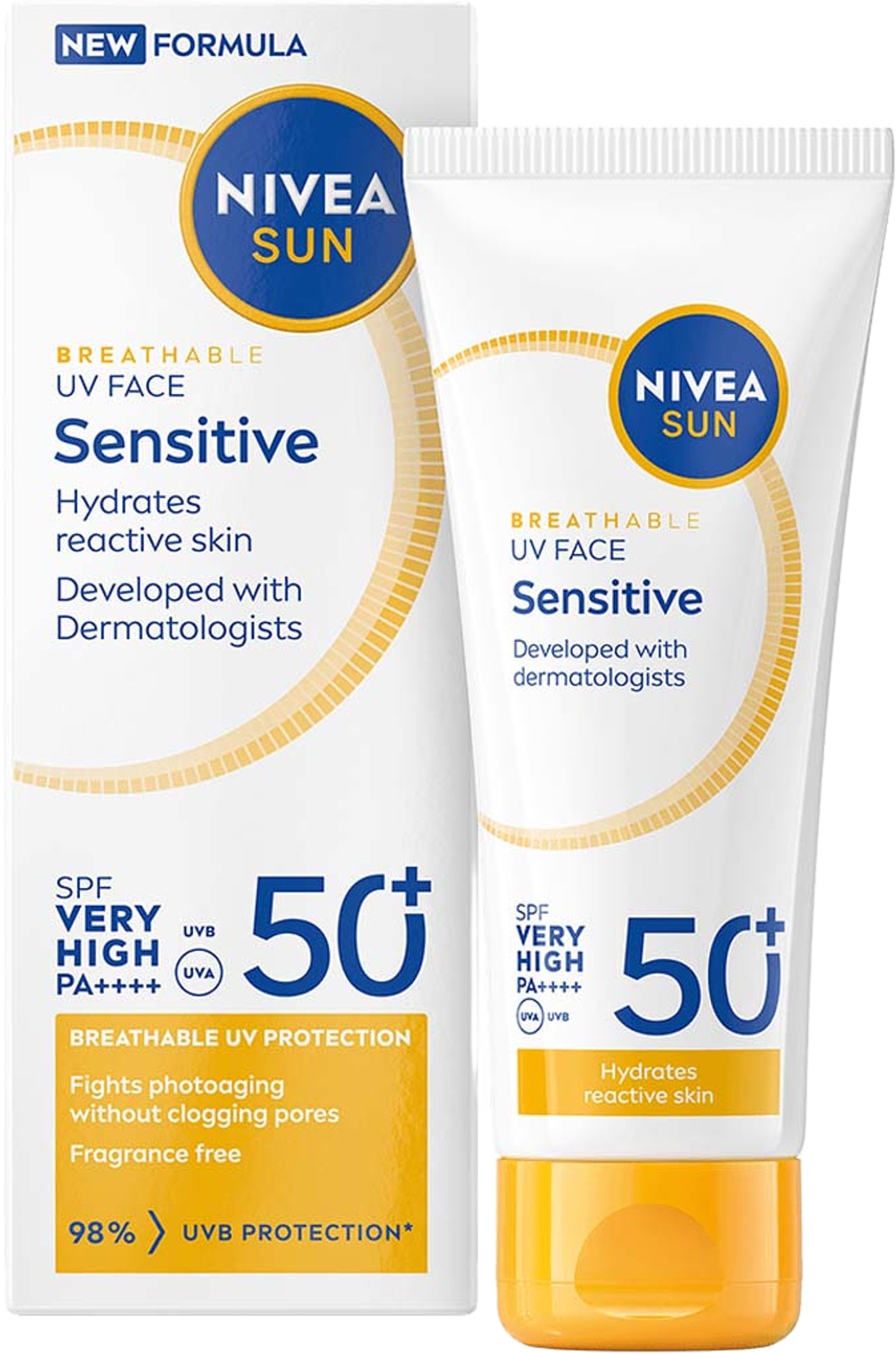 Solskydd ansikte UV Face Sensitive SPF50+, från NIVEA. Klicka för att öppna bilden i stort format