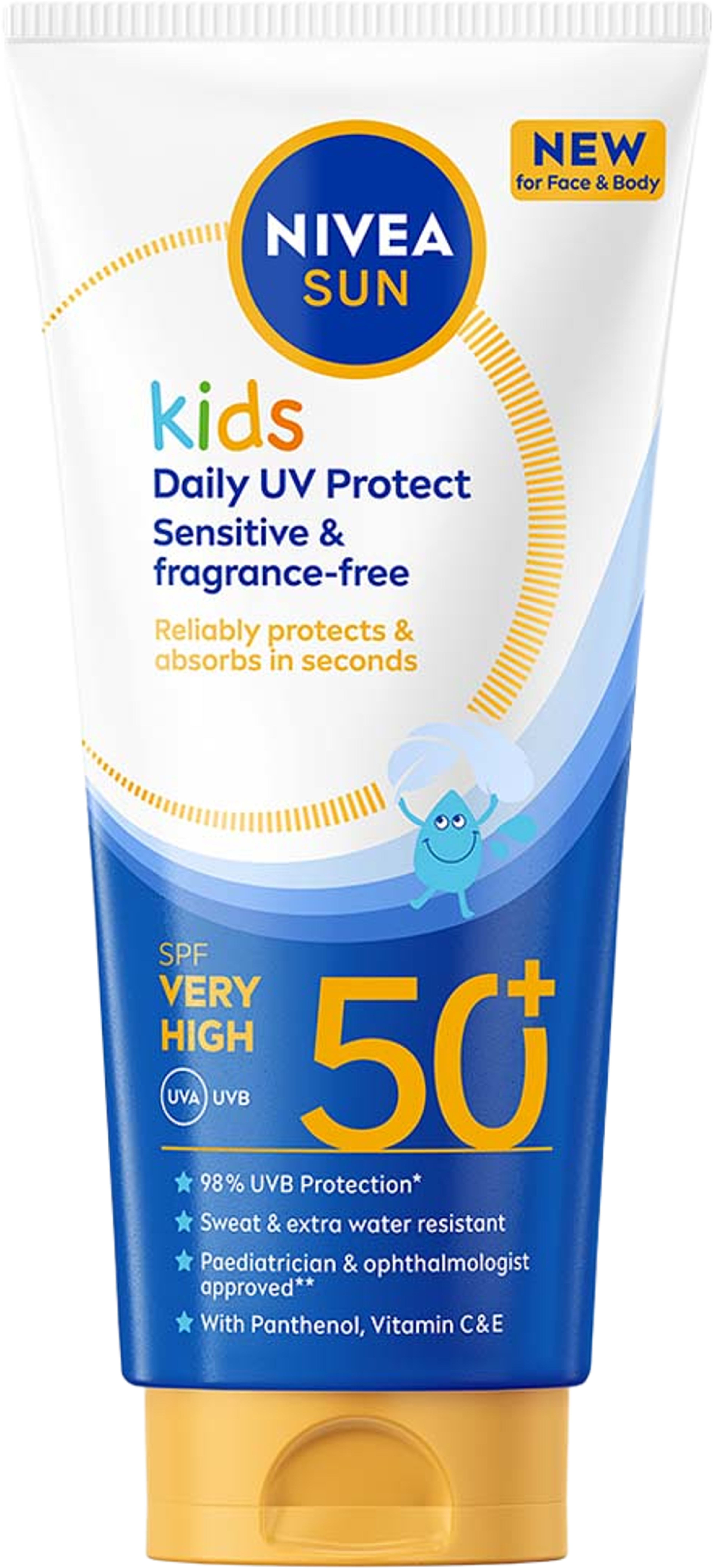 Solskydd Kids Daily UV Protect SPF50+, från NIVEA. Klicka för att öppna bilden i stort format