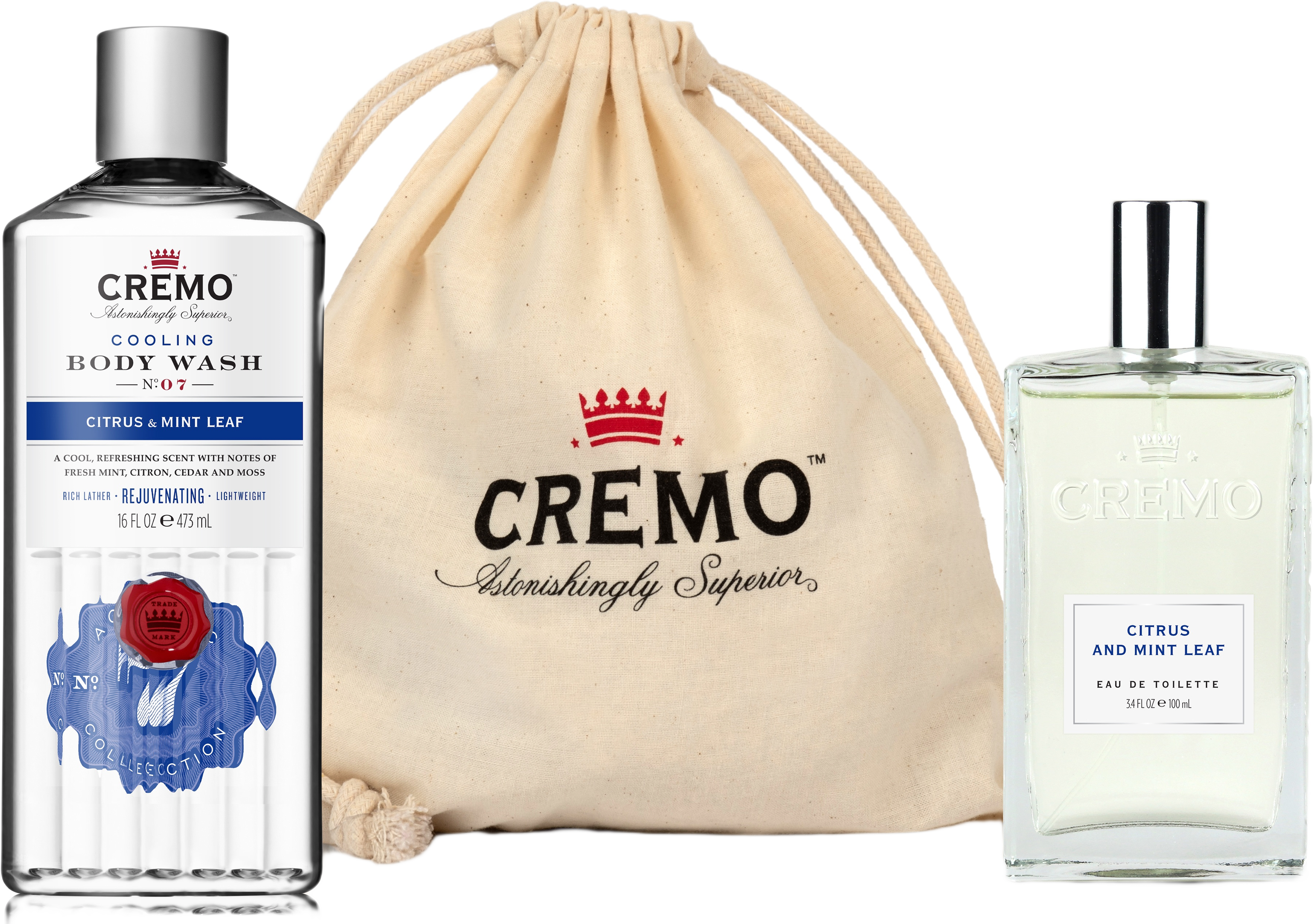 Citrus & Mint Leaf Gift Set For Men, från Cremo. Klicka för att öppna bilden i stort format