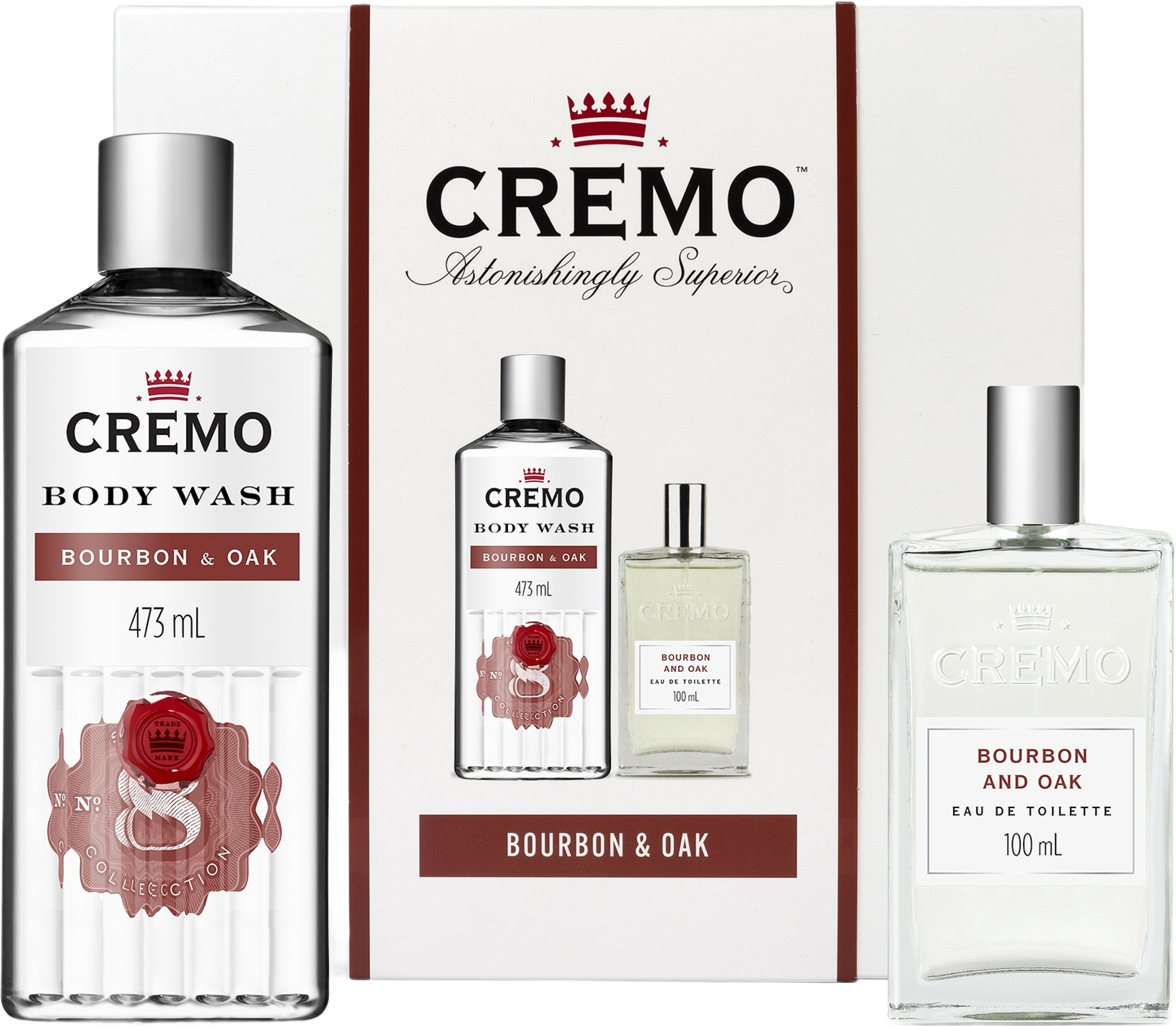 Bourbon & Oak Gift Set For Men, från Cremo. Klicka för att öppna bilden i stort format