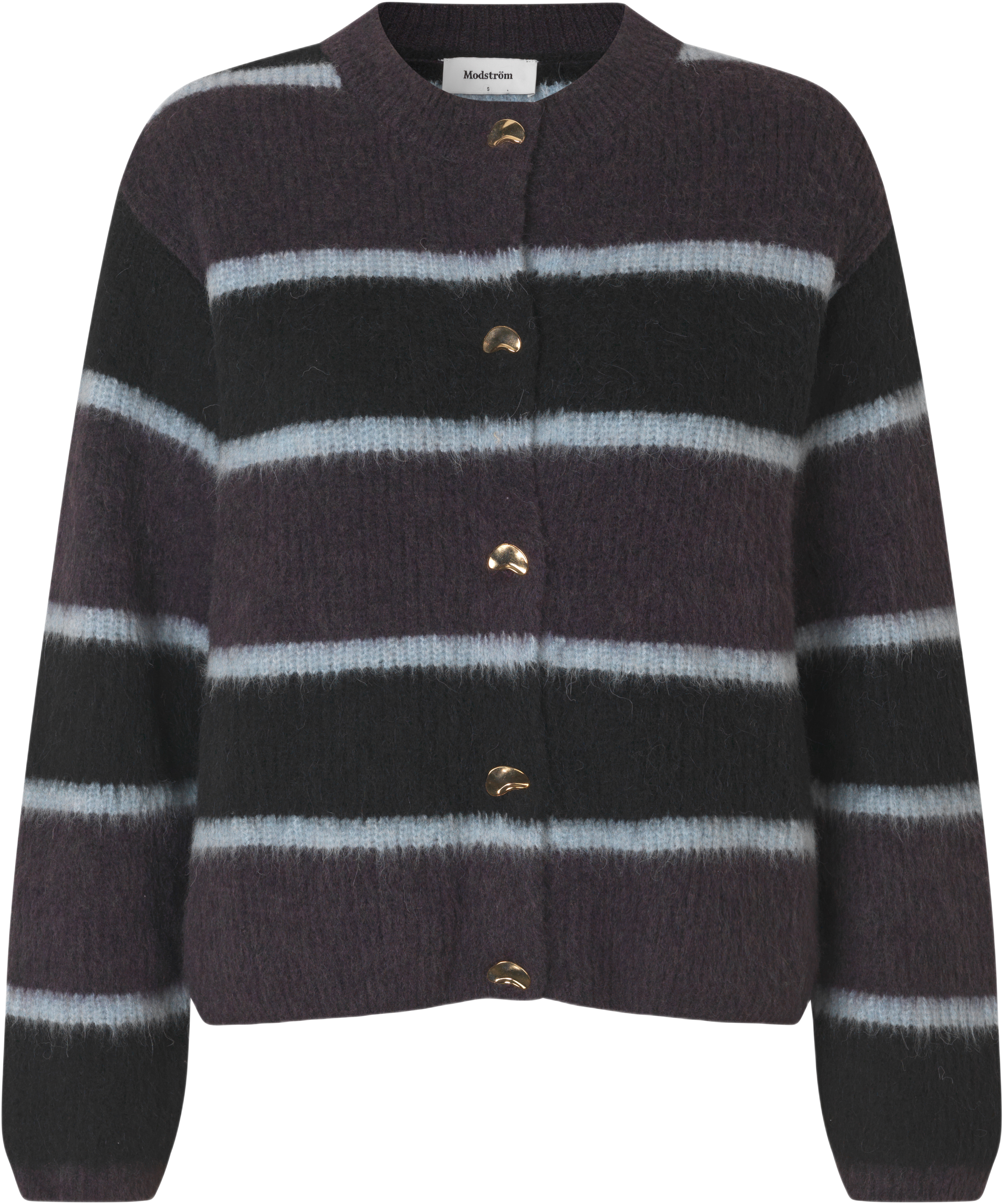 Rafaelmd Stripe Cardigan, från Modström, i färgen winter stripe. Klicka för att öppna bilden i stort format