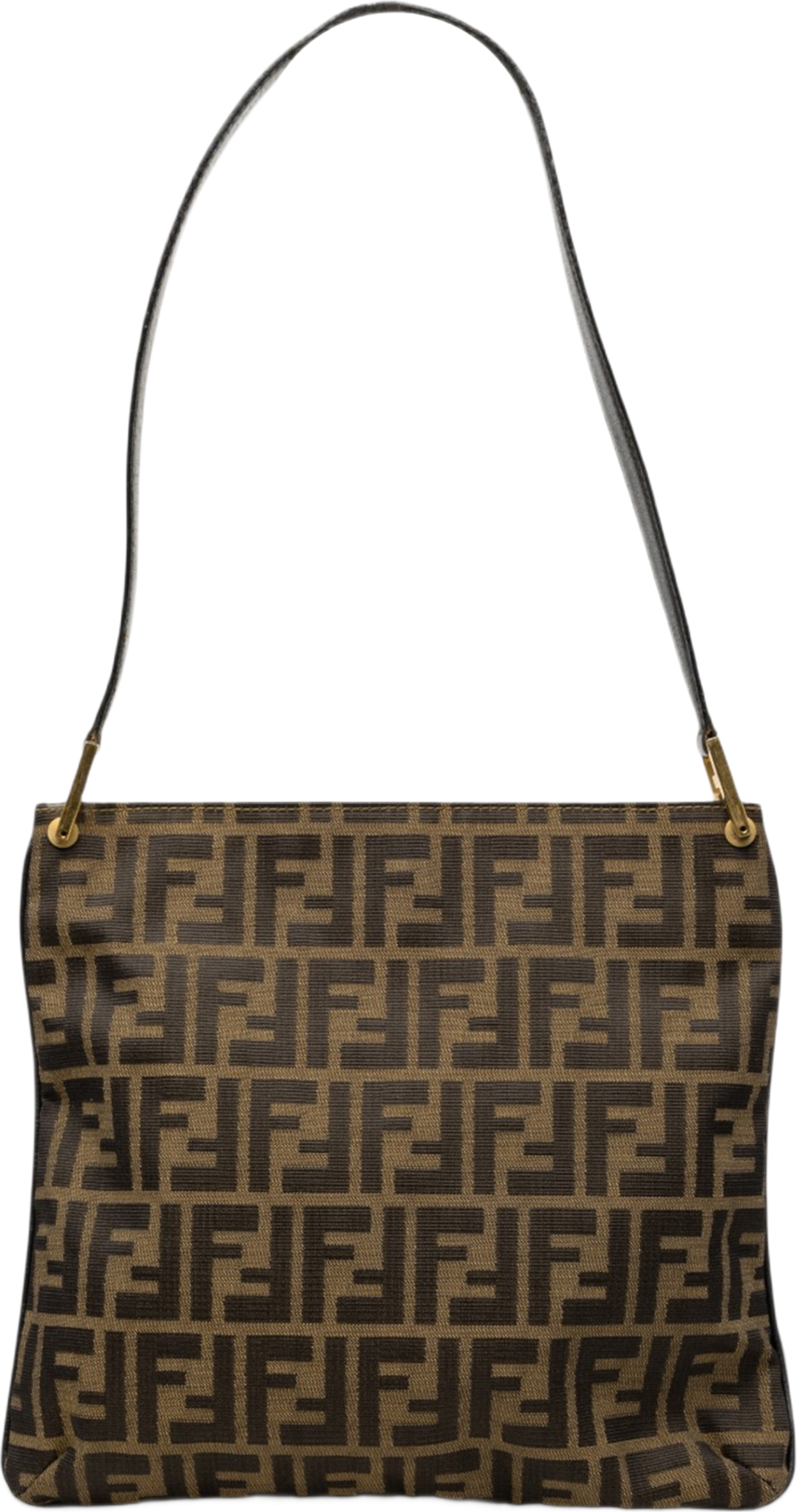 Fendi Zucca Canvas Shoulder Bag, från Luxclusif, i färgen brun. Klicka för att öppna bilden i stort format