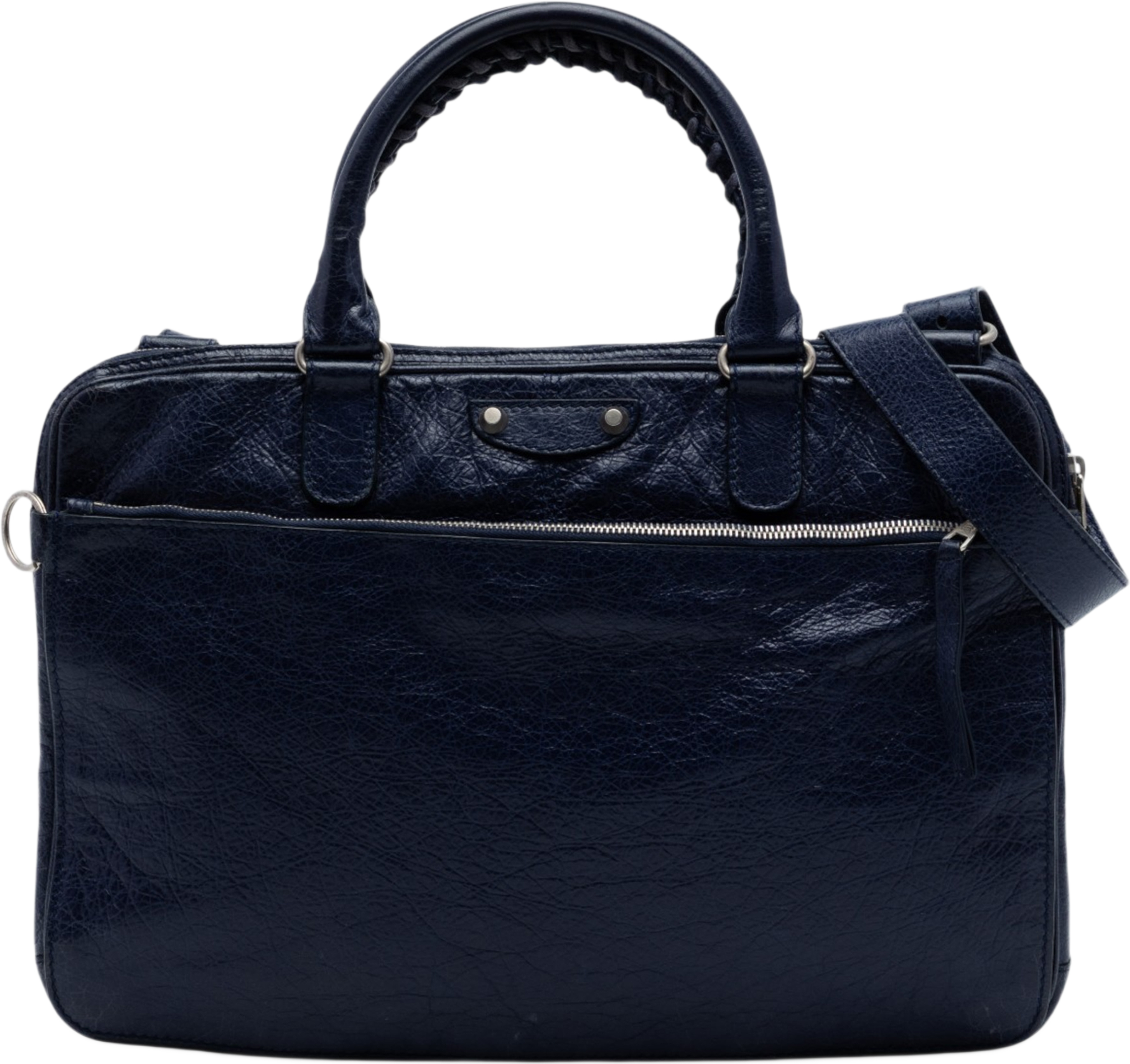 Balenciaga Lambskin Motocross Giant 12 Briefcase, från Luxclusif, i färgen dark blue. Klicka för att öppna bilden i stort format