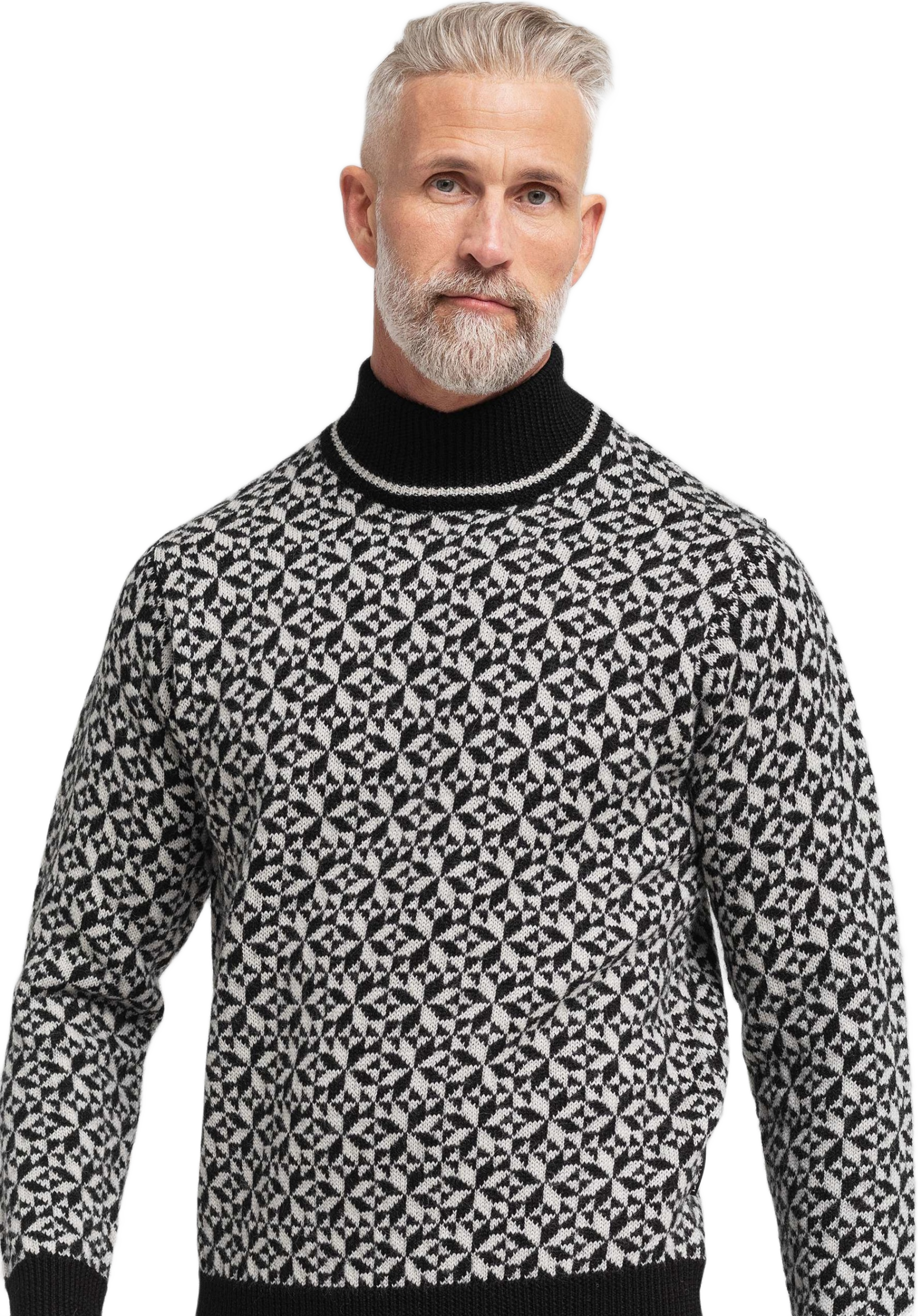 Pullover "stickad" | 100% Ull | Blå
