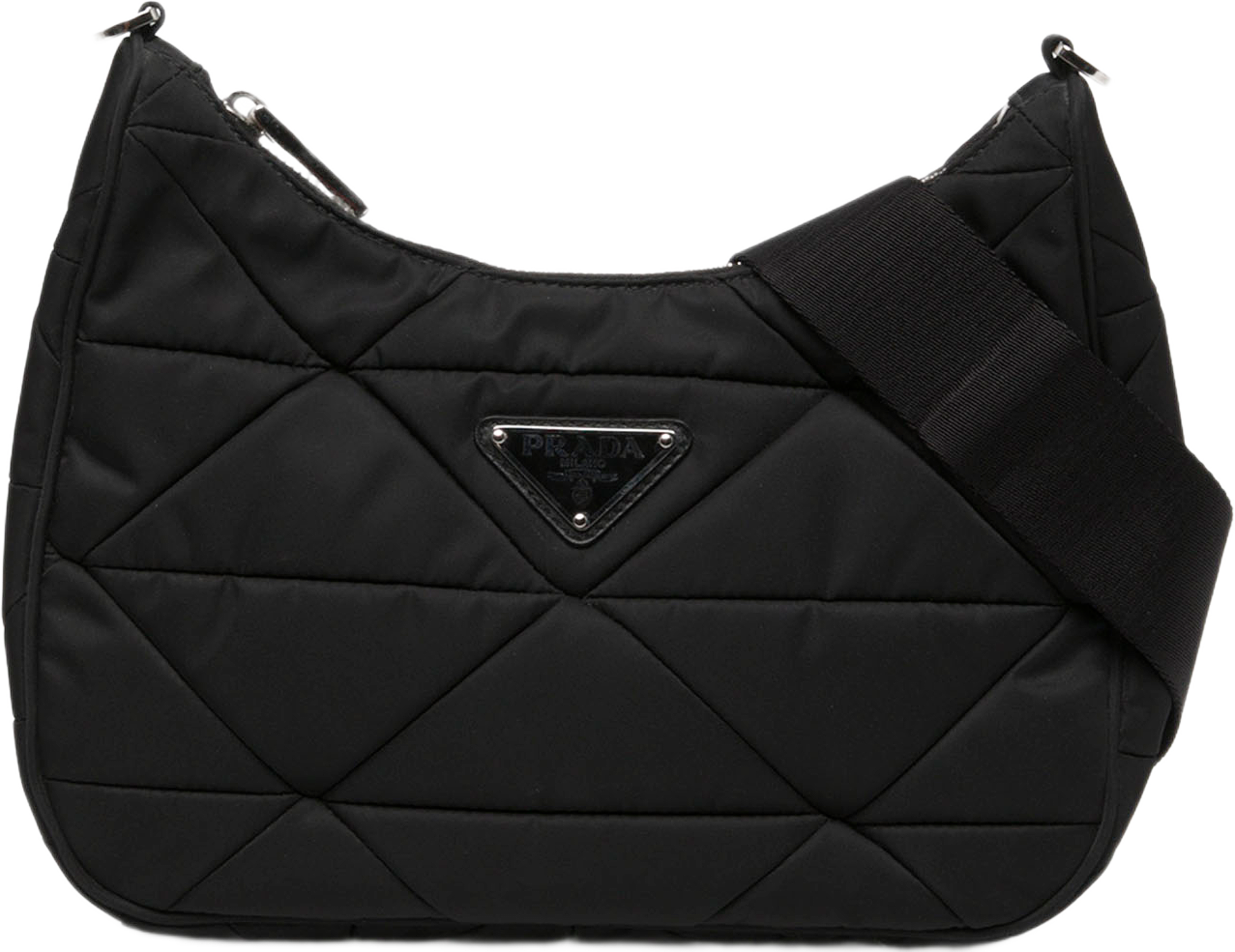 Prada Padded Re Nylon Crossbody, från Luxclusif, i färgen svart. Klicka för att öppna bilden i stort format