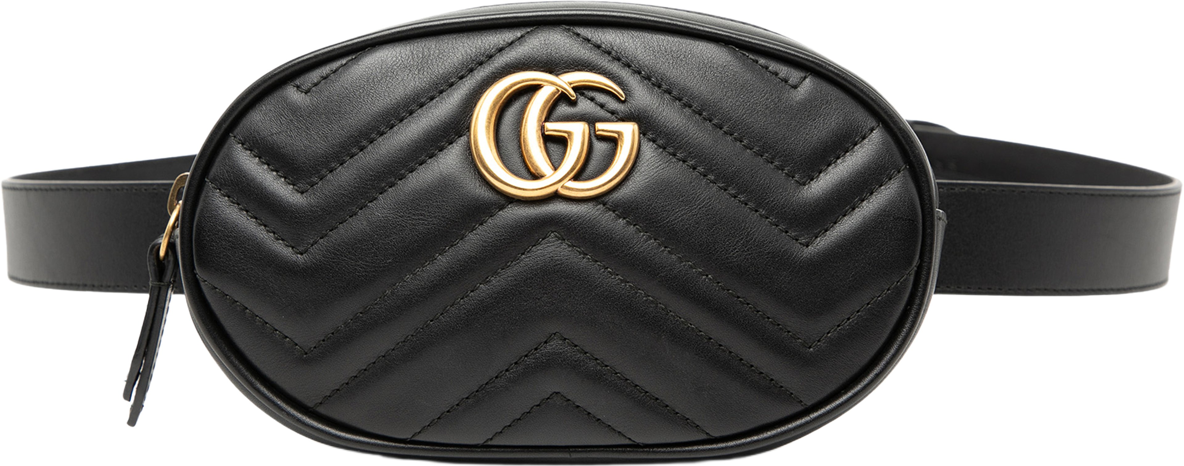Gucci Gg Marmont Matelasse Leather Belt Bag, från Luxclusif, i färgen black. Klicka för att öppna bilden i stort format