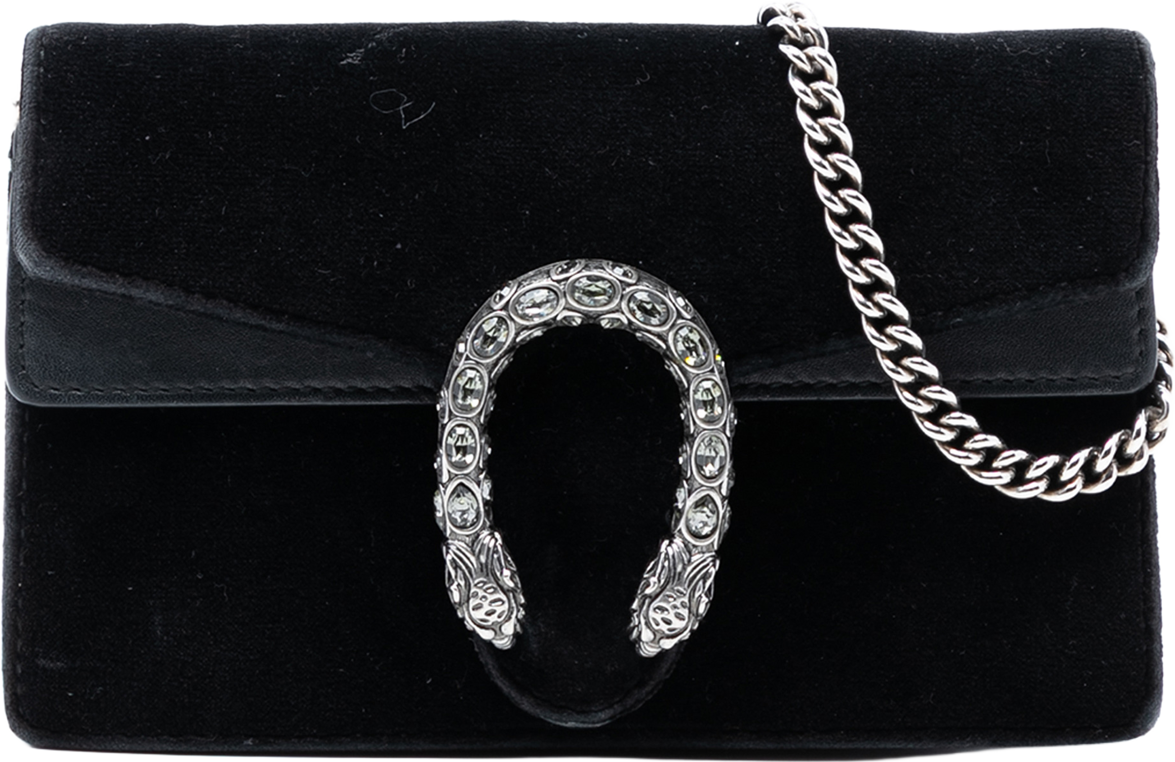 Gucci Mini Velvet Dionysus Crossbody, från Luxclusif, i färgen black. Klicka för att öppna bilden i stort format