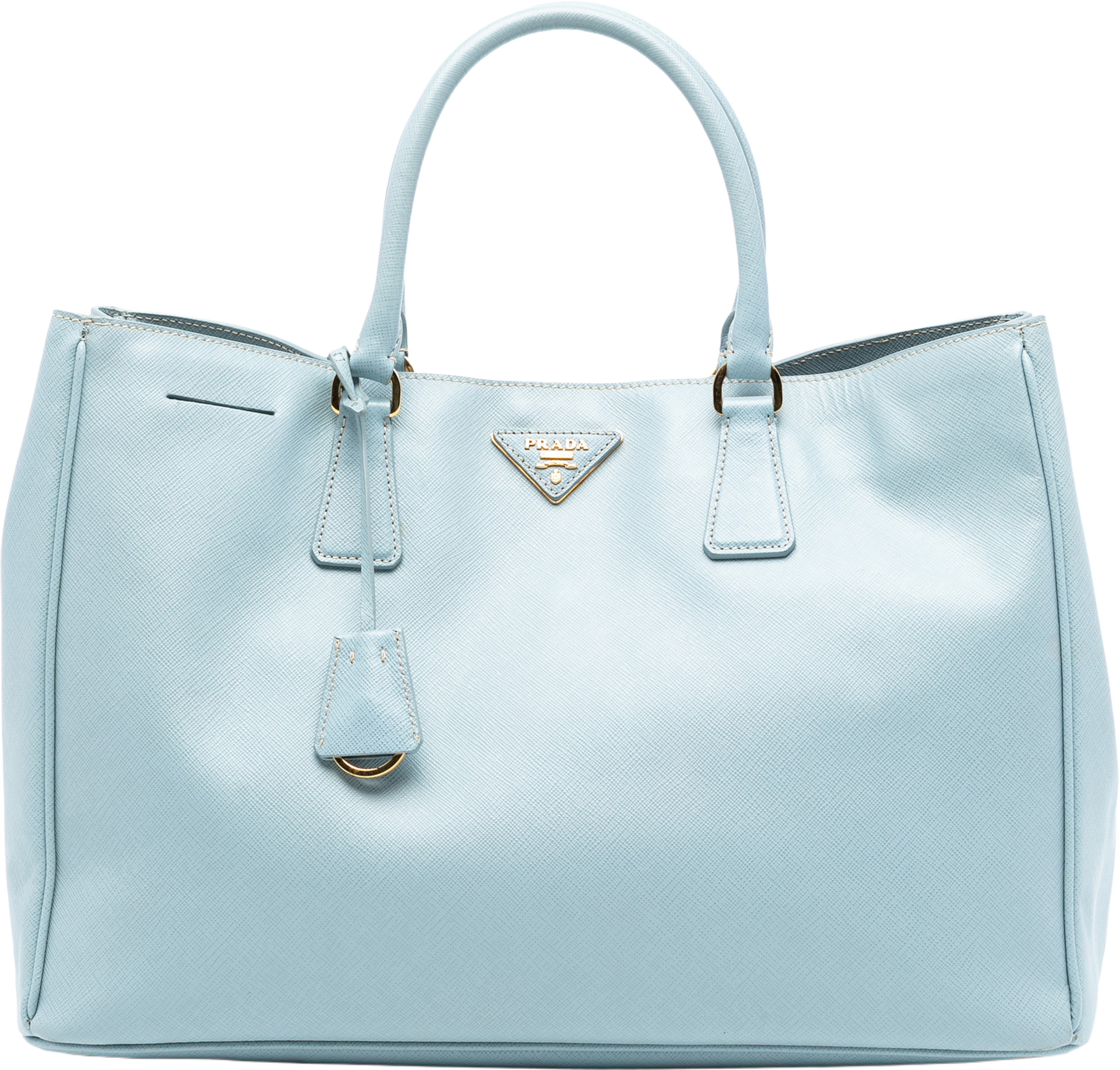Prada Large Saffiano Lux Galleria Satchel, från Luxclusif, i färgen light blue. Klicka för att öppna bilden i stort format