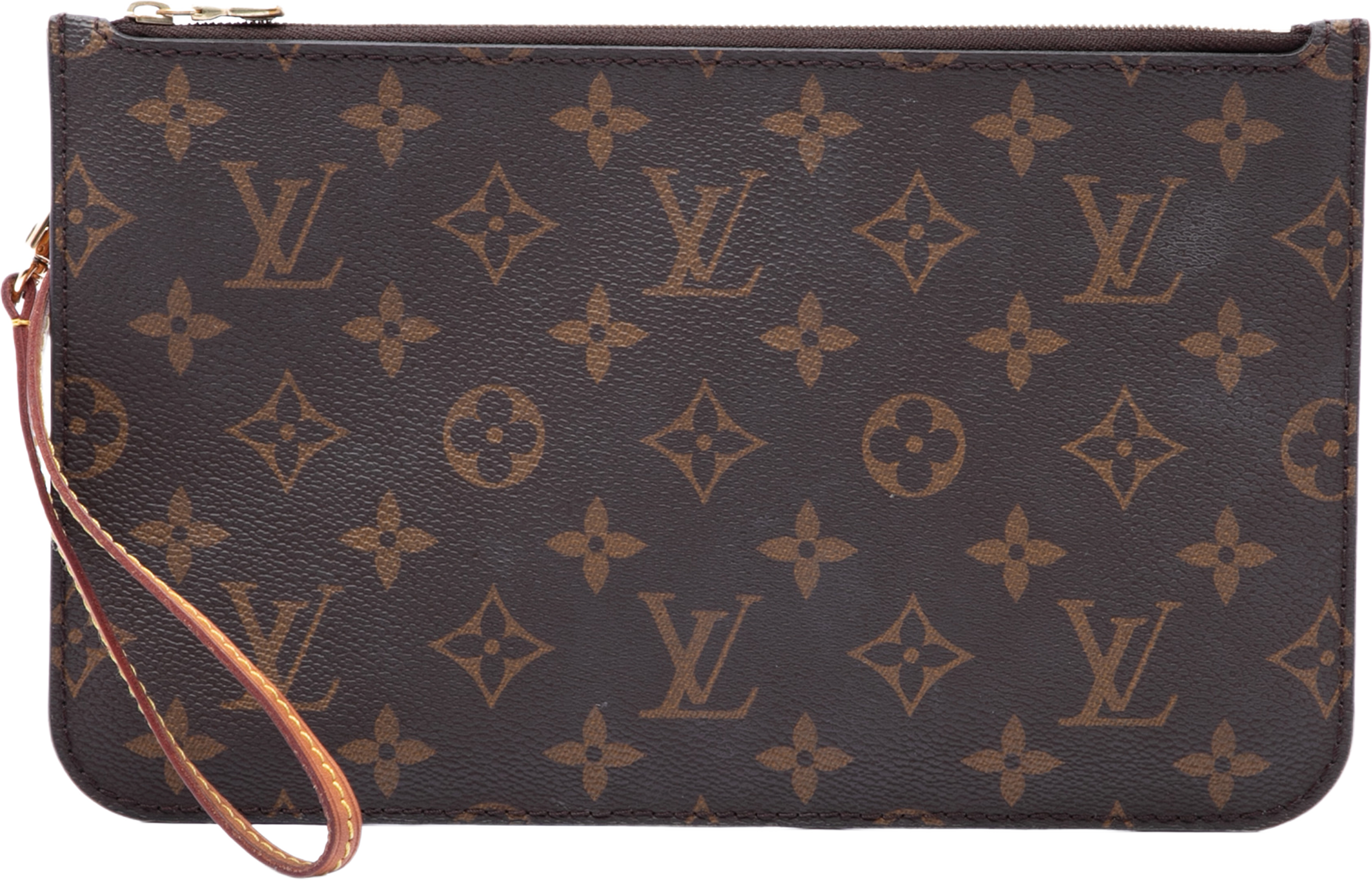 Louis Vuitton Monogram Neverfull Pouch Mm, från Luxclusif, i färgen brun. Klicka för att öppna bilden i stort format