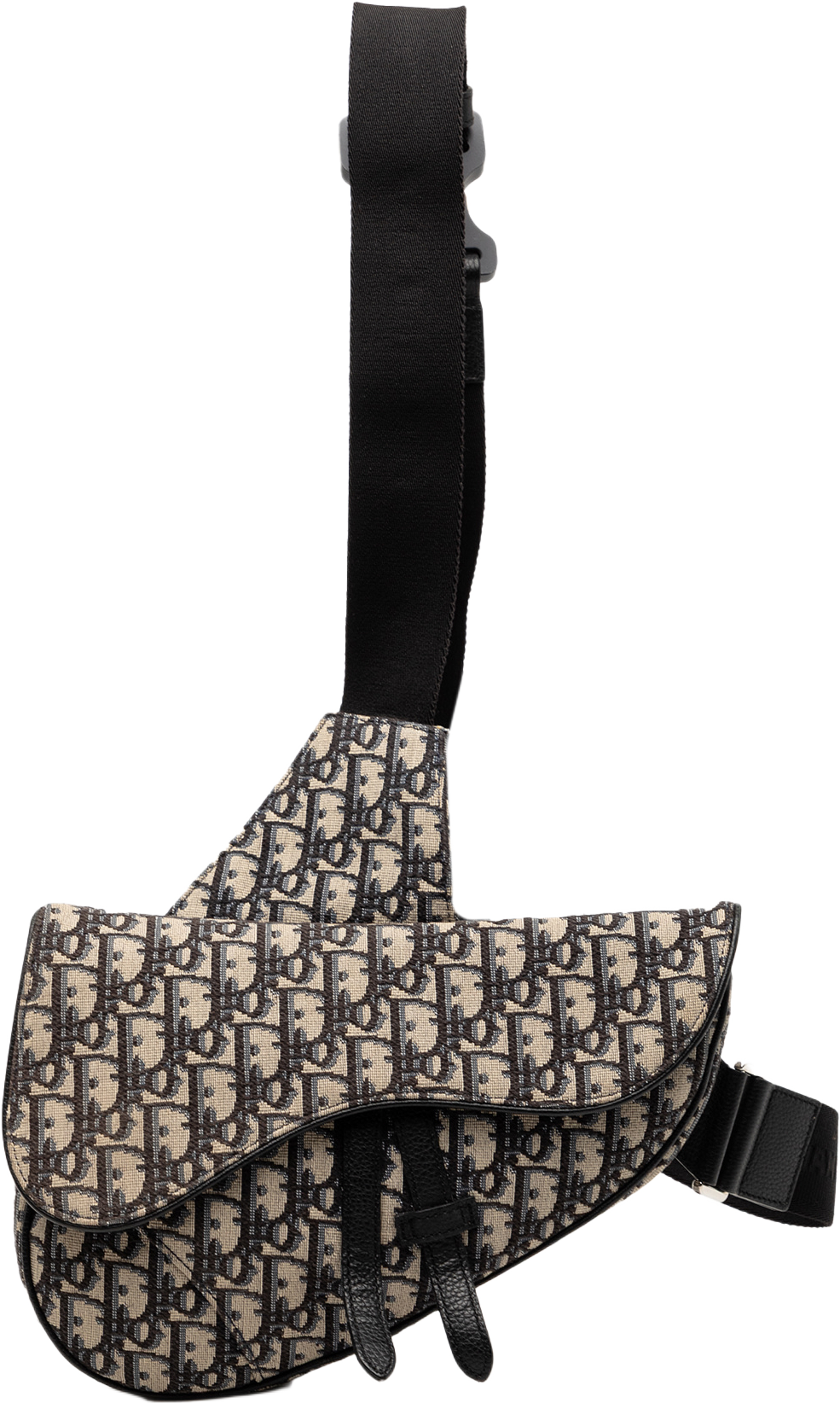 Dior Oblique Canvas Saddle Crossbody, från Luxclusif, i färgen blue. Klicka för att öppna bilden i stort format