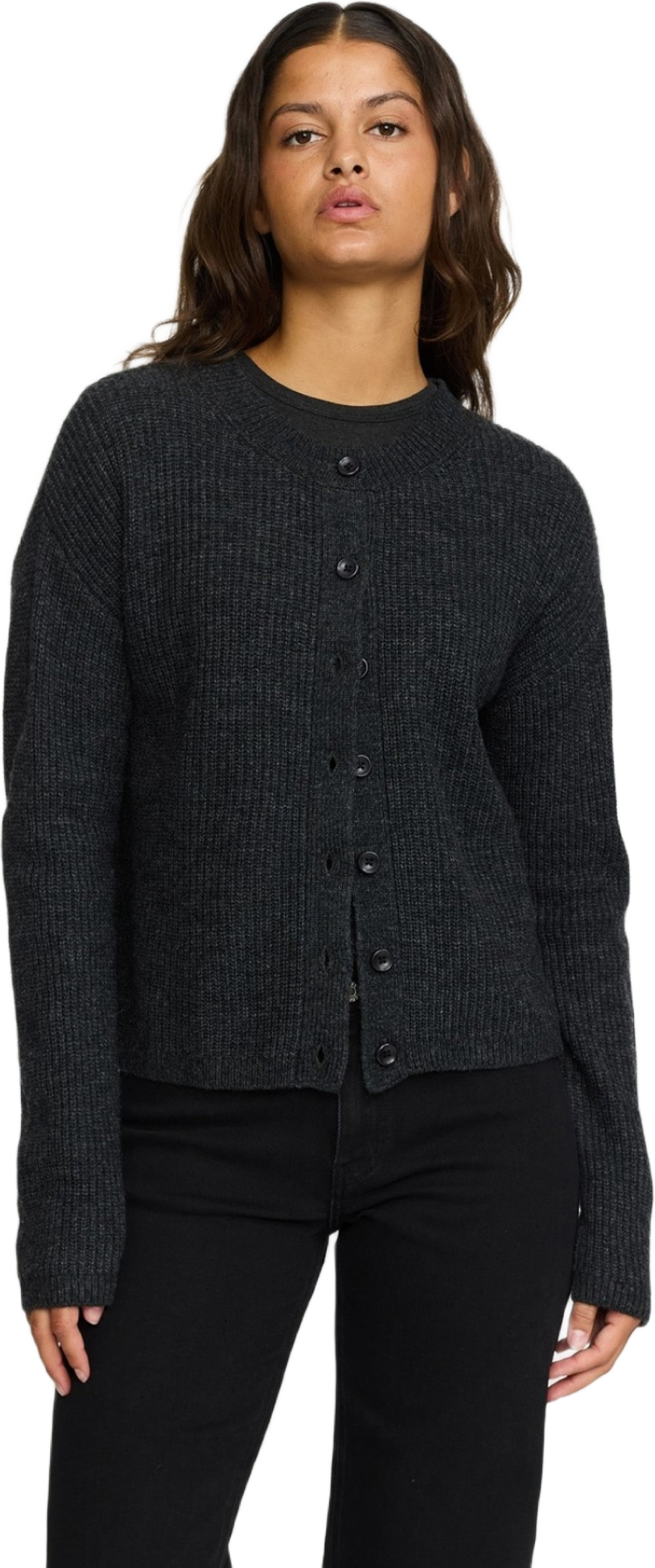 Srwest Cardigan Knit - Charcoal Melange
