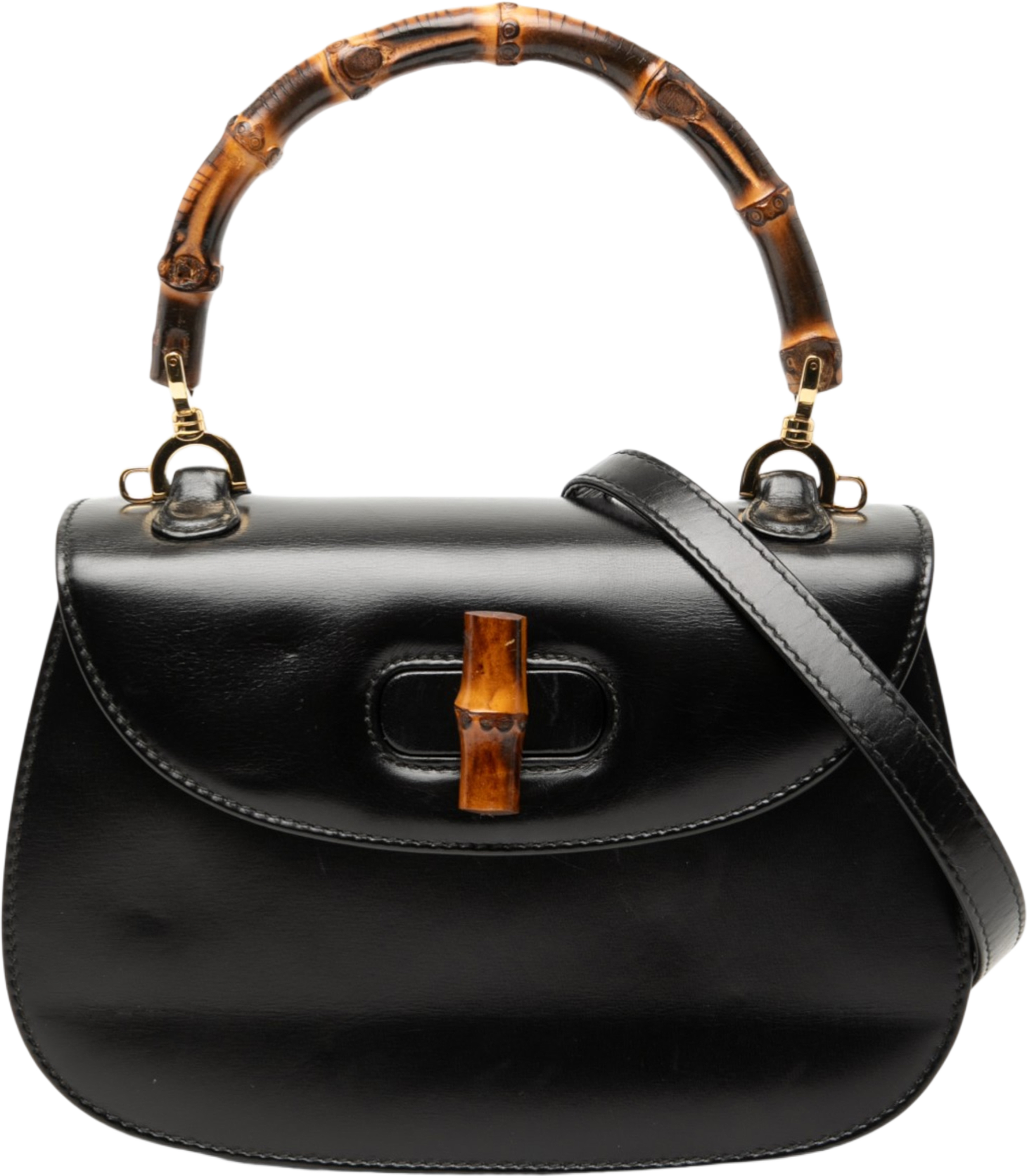 Gucci Small Calfskin Bamboo Night, från Luxclusif, i färgen black. Klicka för att öppna bilden i stort format