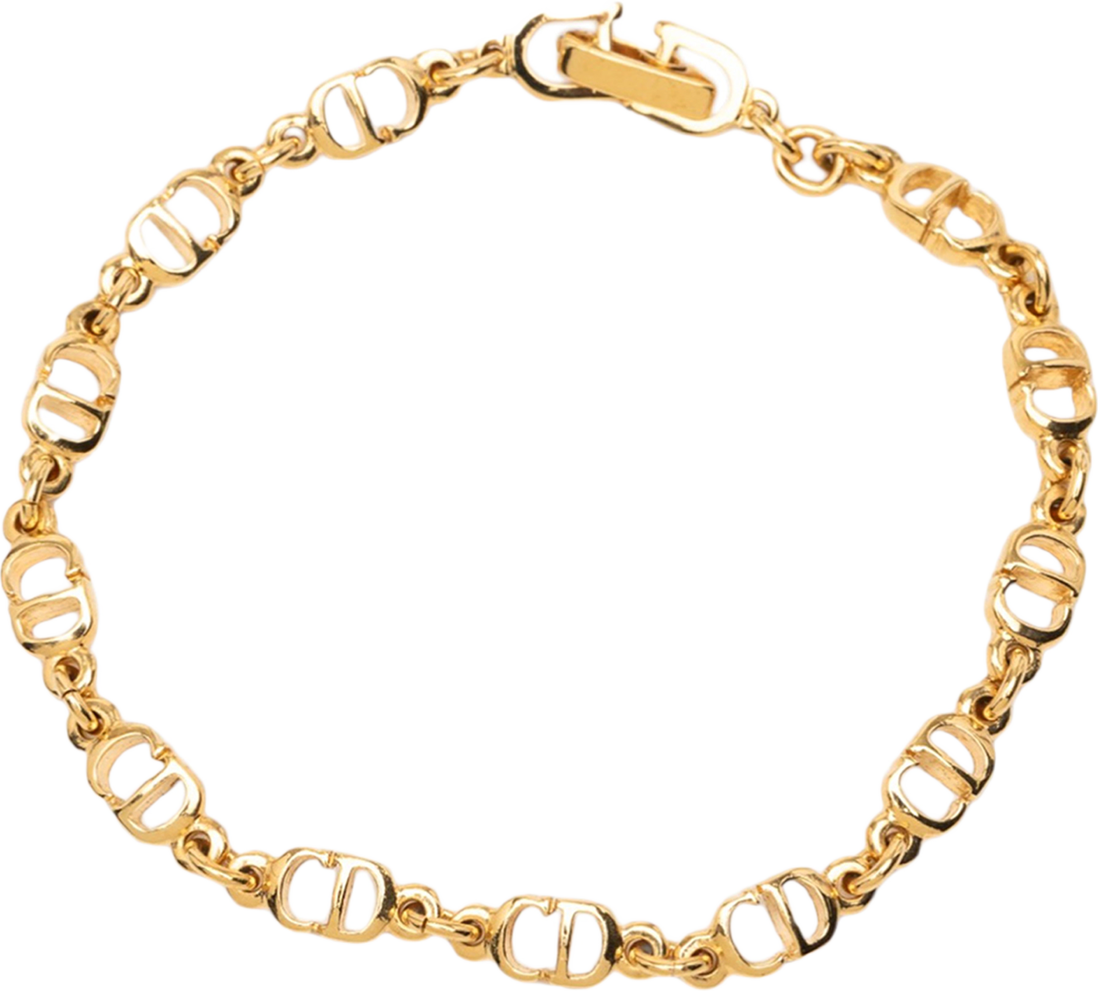 Dior Gold Plated Cd Logo Bracelet, från Luxclusif, i färgen gold. Klicka för att öppna bilden i stort format