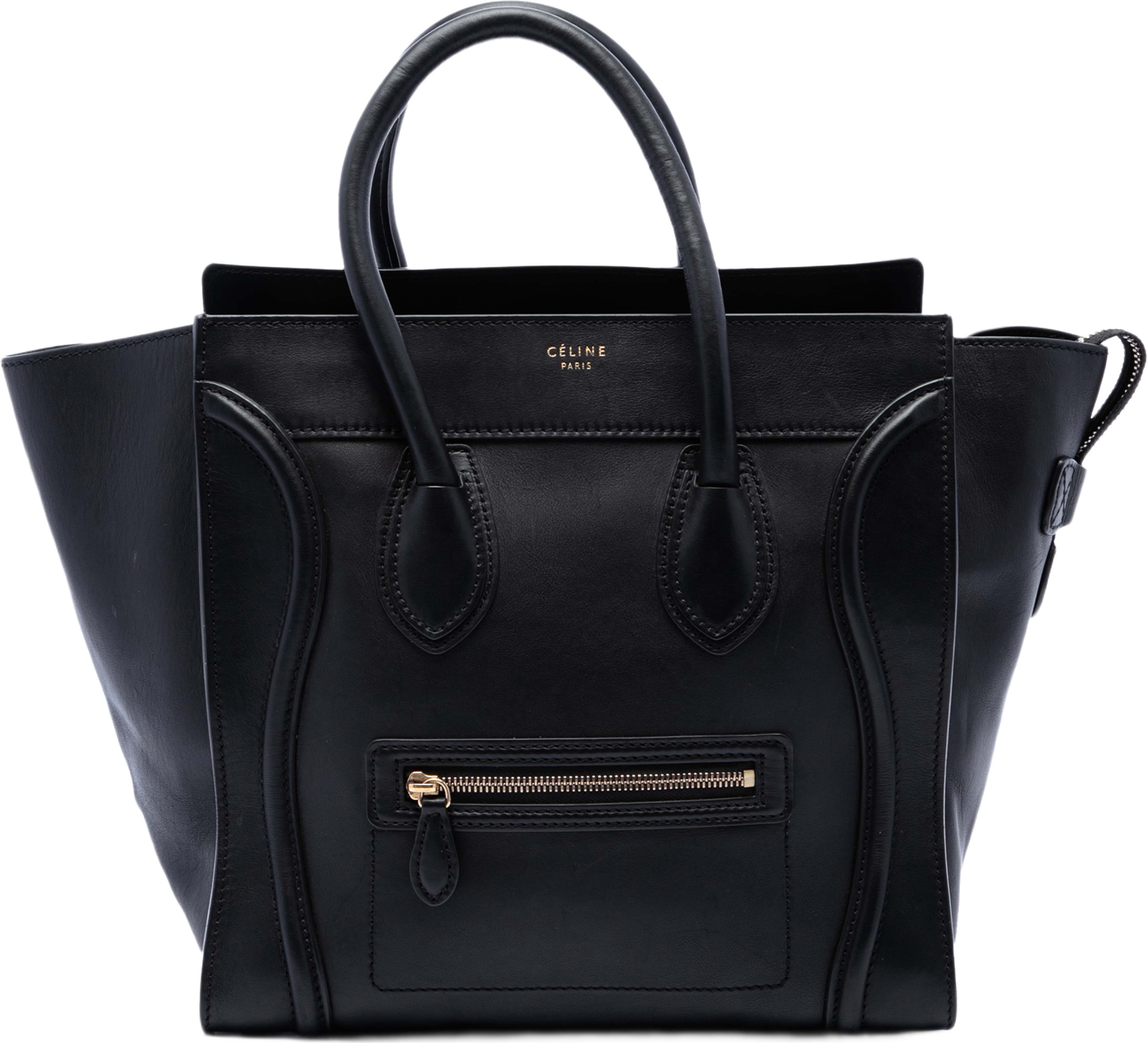 Celine Mini Leather Luggage Tote, från Luxclusif, i färgen svart. Klicka för att öppna bilden i stort format