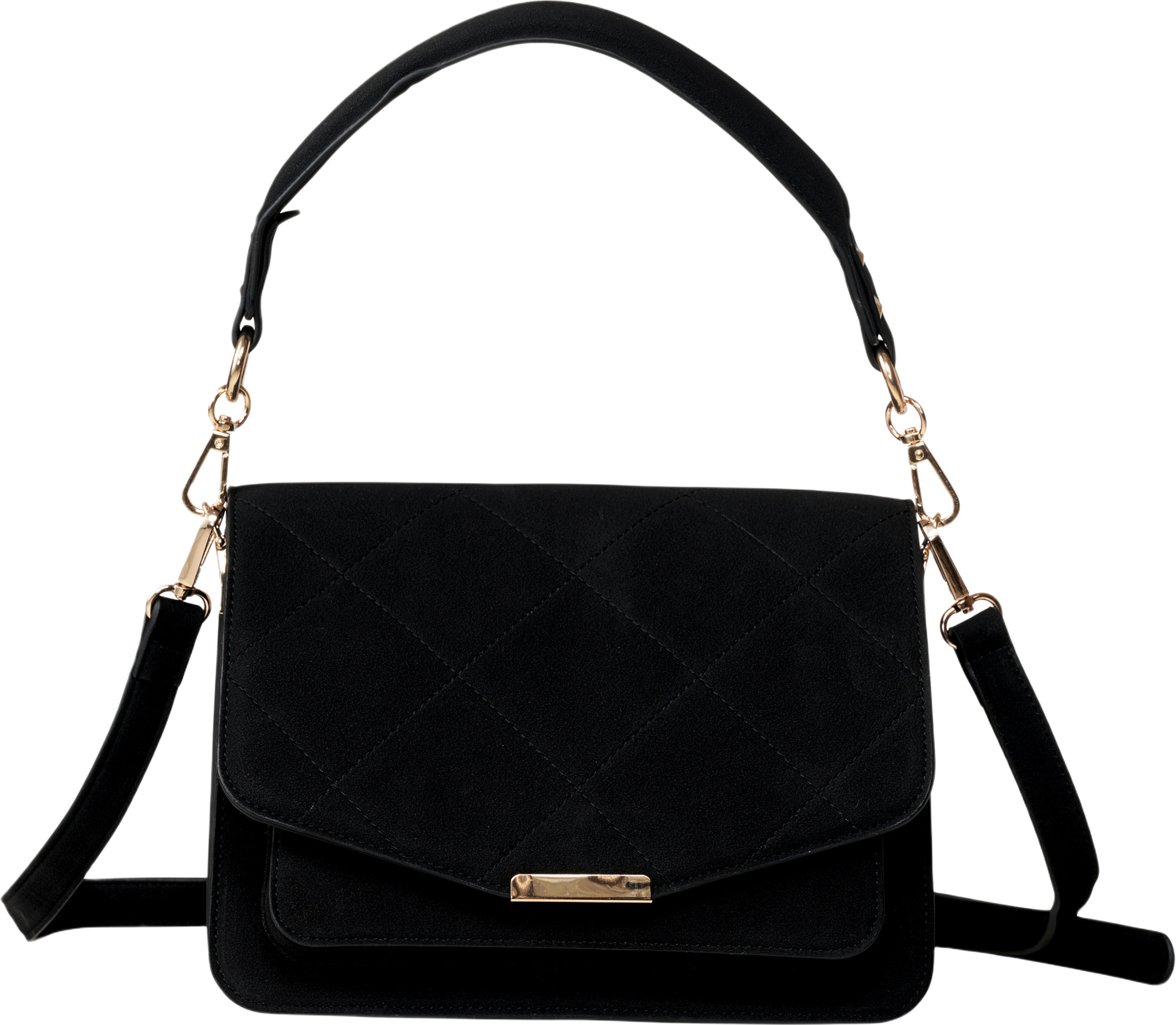 Blanca Multi Compartment Bag - Black Suede