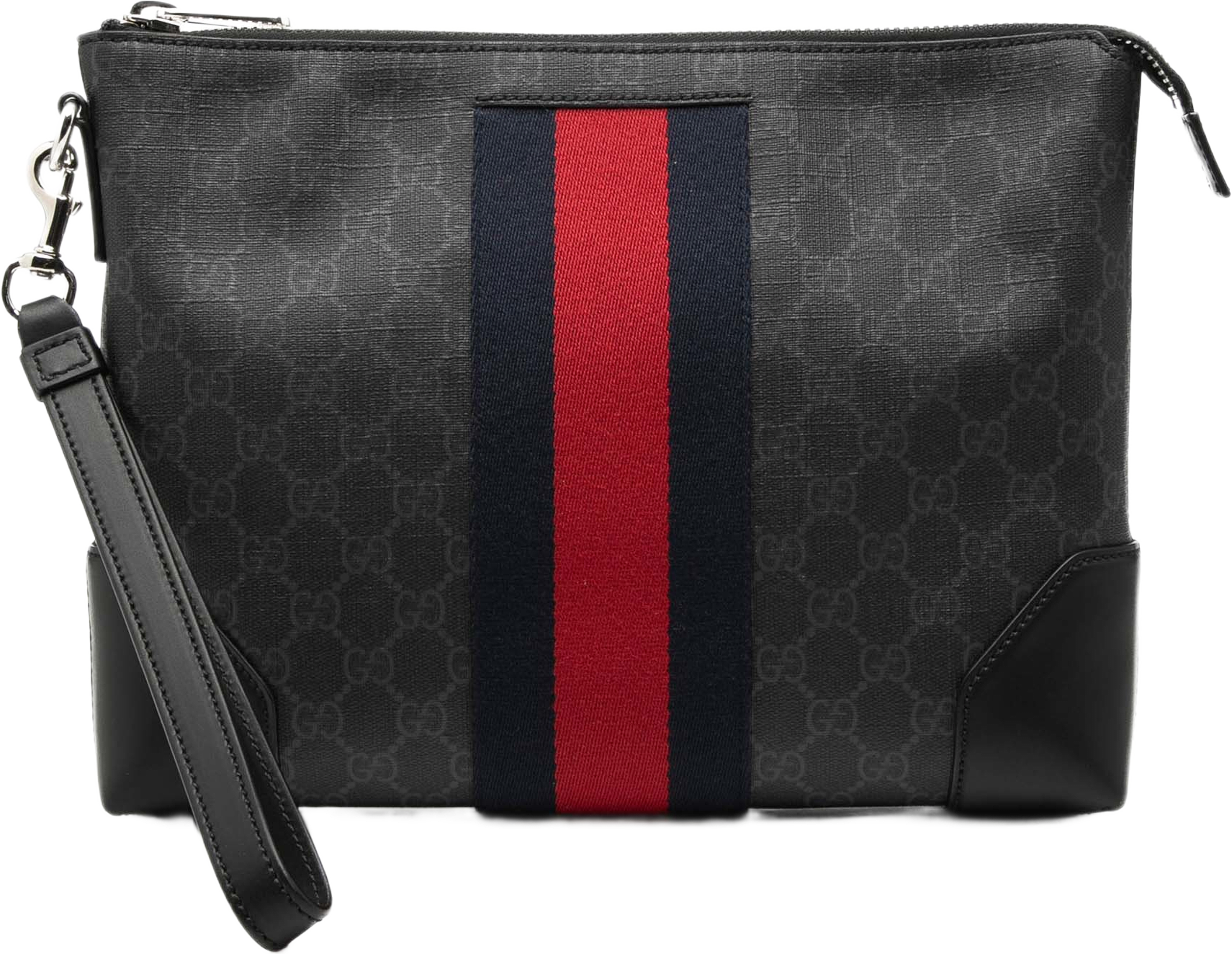 Gucci Gg Supreme Web Clutch, från Luxclusif, i färgen svart. Klicka för att öppna bilden i stort format