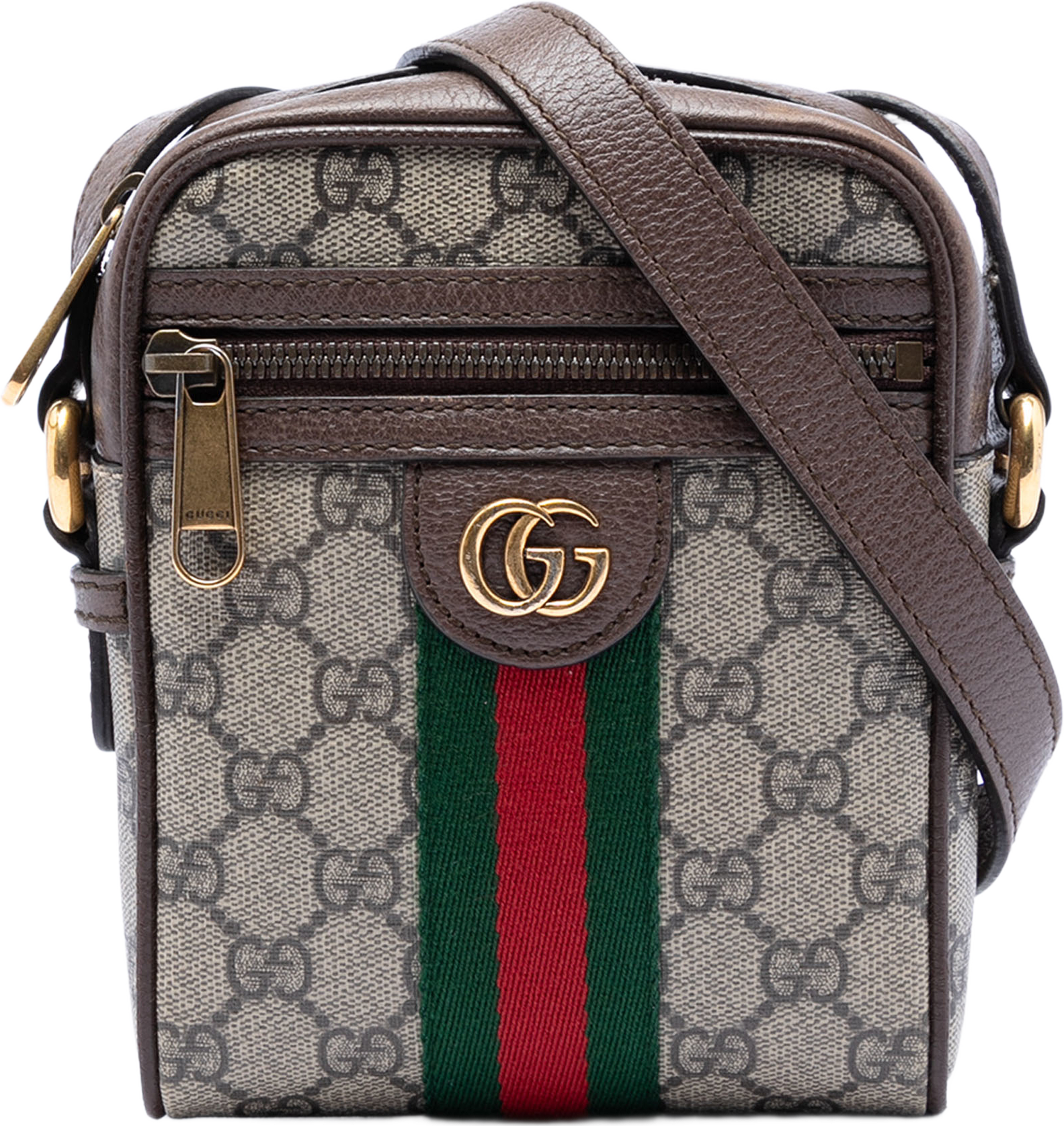 Gucci Mini Gg Supreme Web Ophidia Crossbody, från Luxclusif, i färgen beige. Klicka för att öppna bilden i stort format