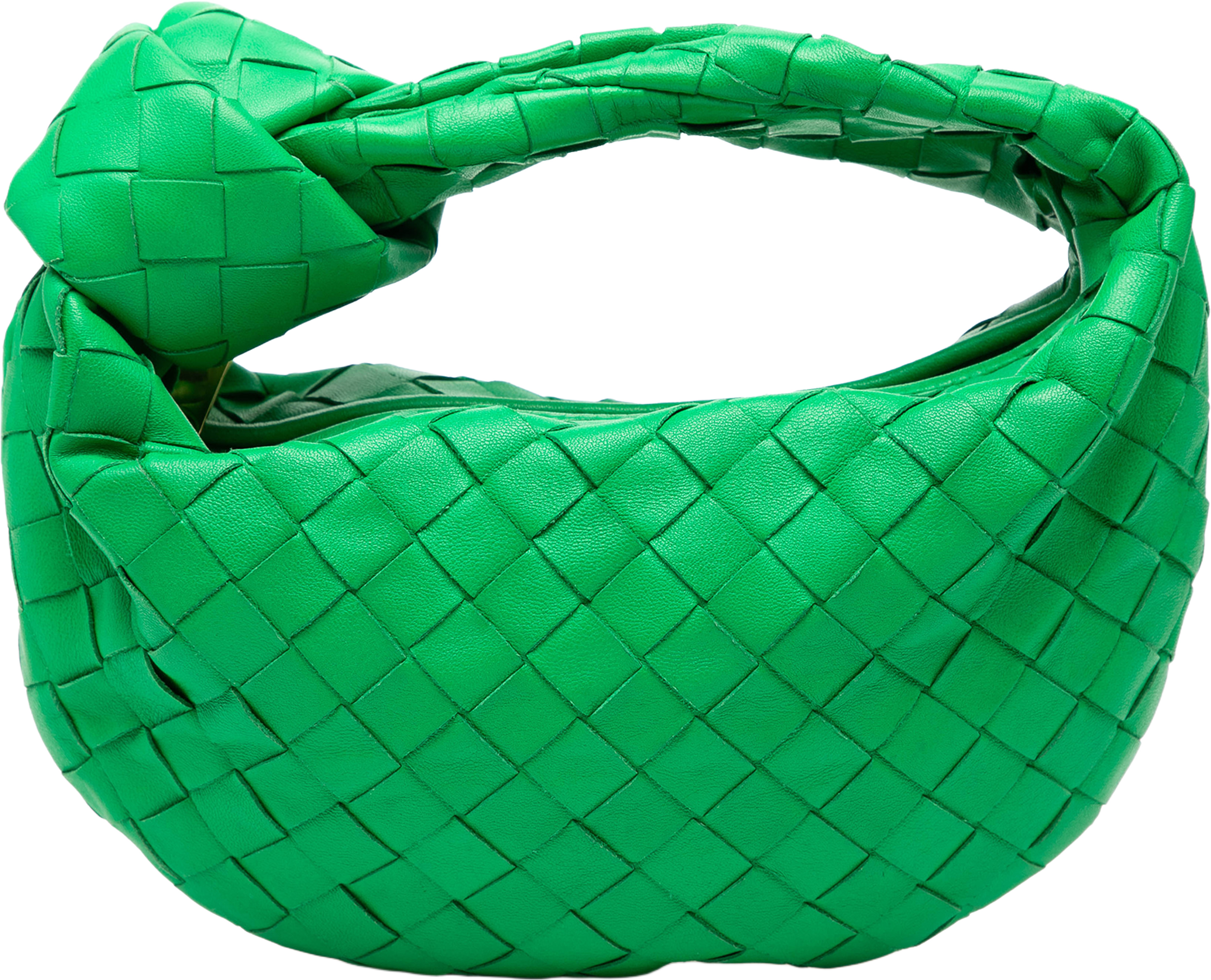Bottega Veneta Mini Nappa Intrecciato Jodie, från Luxclusif, i färgen green. Klicka för att öppna bilden i stort format