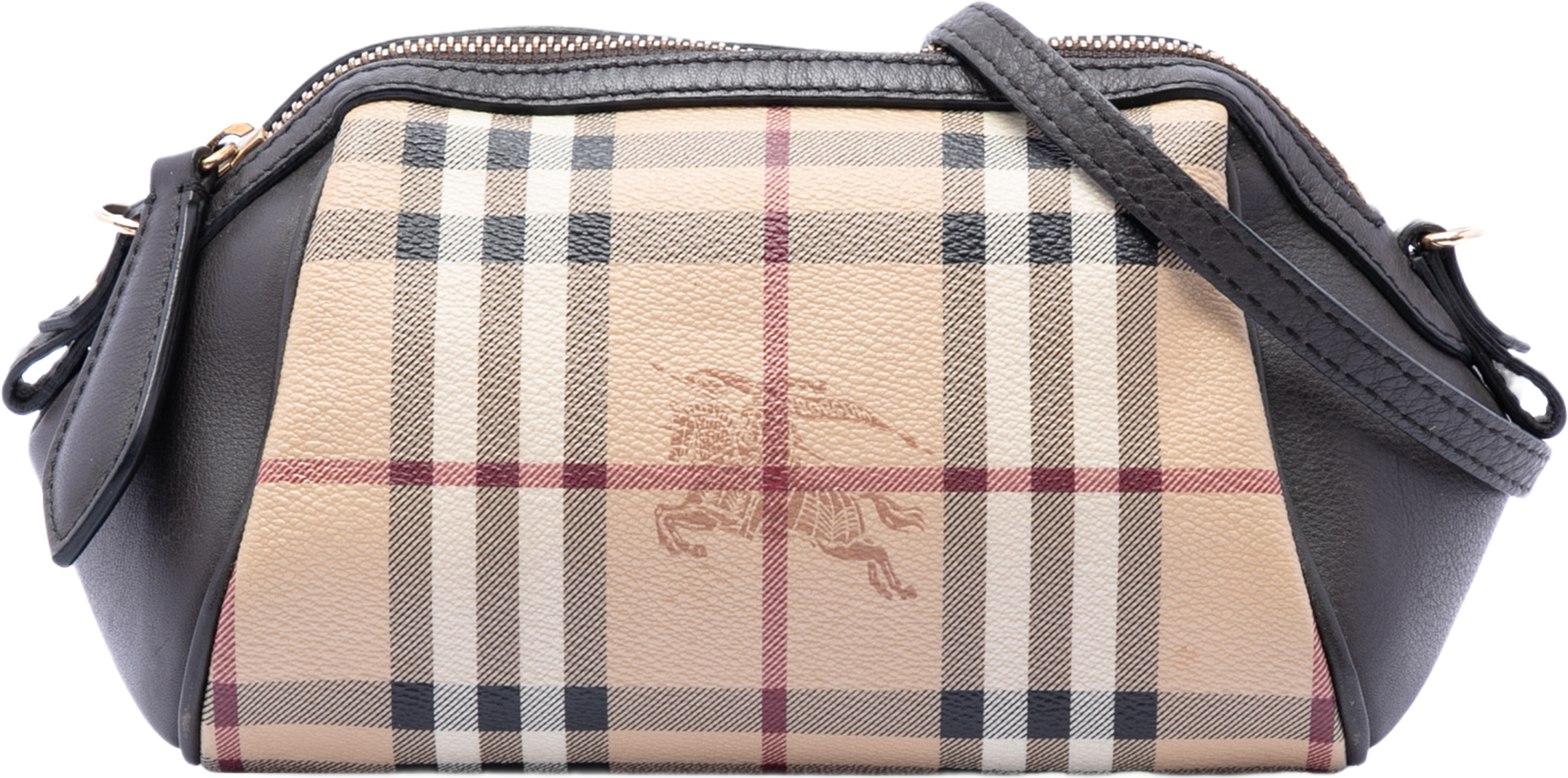 Burberry Mini Haymarket Check Coated Canvas Blaze Crossbody, från Luxclusif, i färgen beige. Klicka för att öppna bilden i stort format