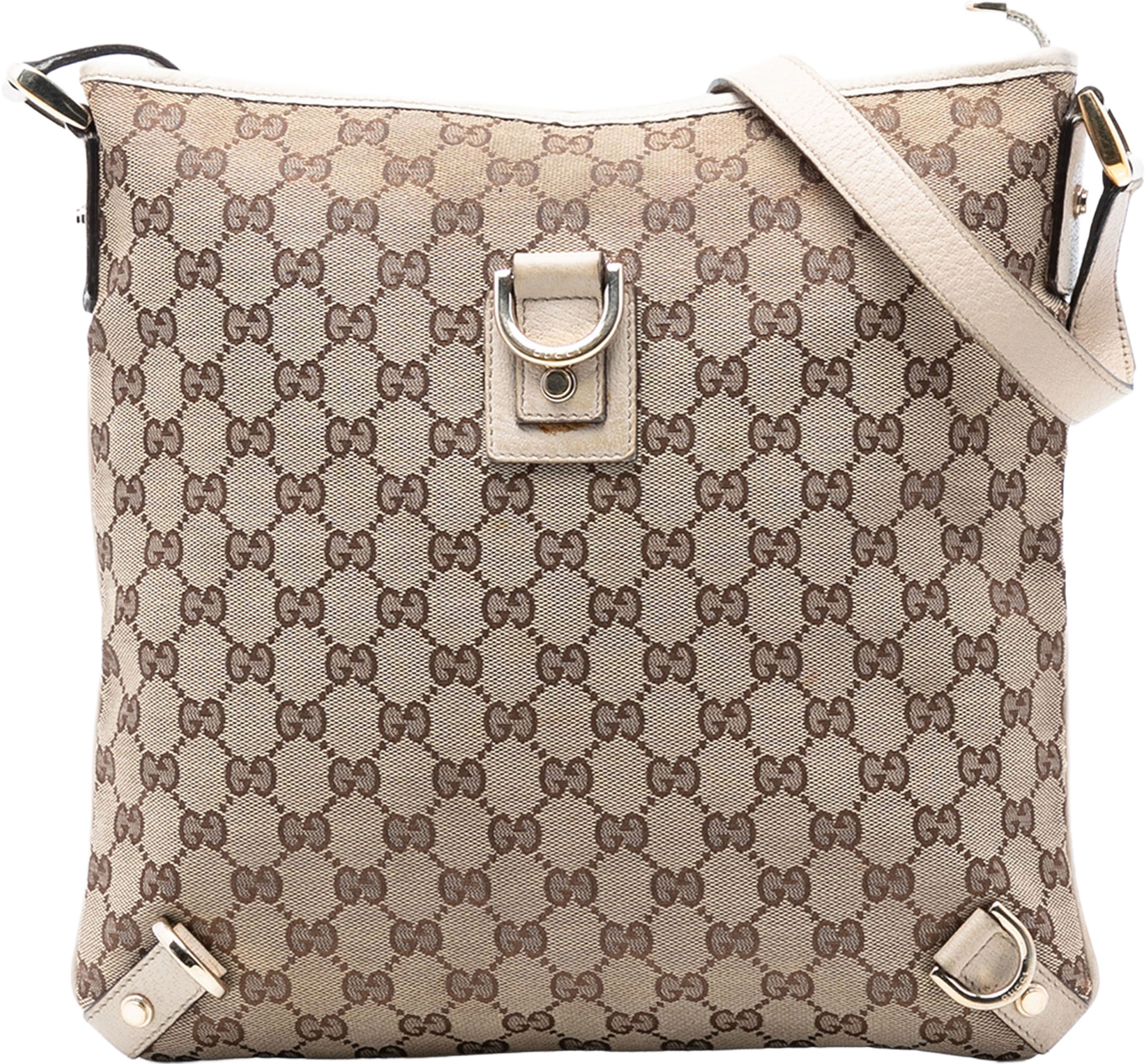 Gucci Gg Canvas Abbey D Ring Crossbody, från Luxclusif, i färgen beige. Klicka för att öppna bilden i stort format