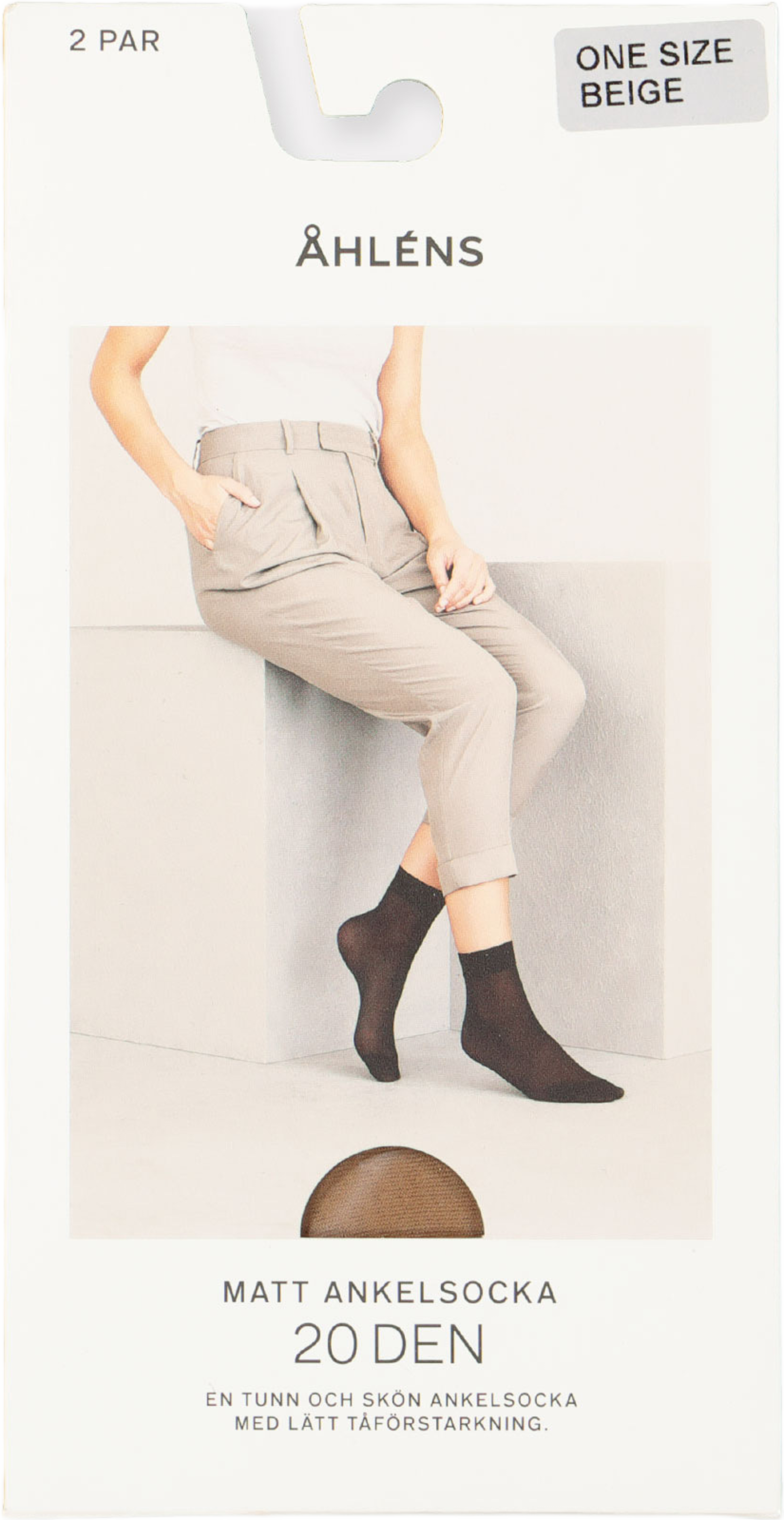 2-pack ankelstrumpor, 20 Den, från Å WOMAN, i färgen Beige 2. Klicka för att öppna bilden i stort format