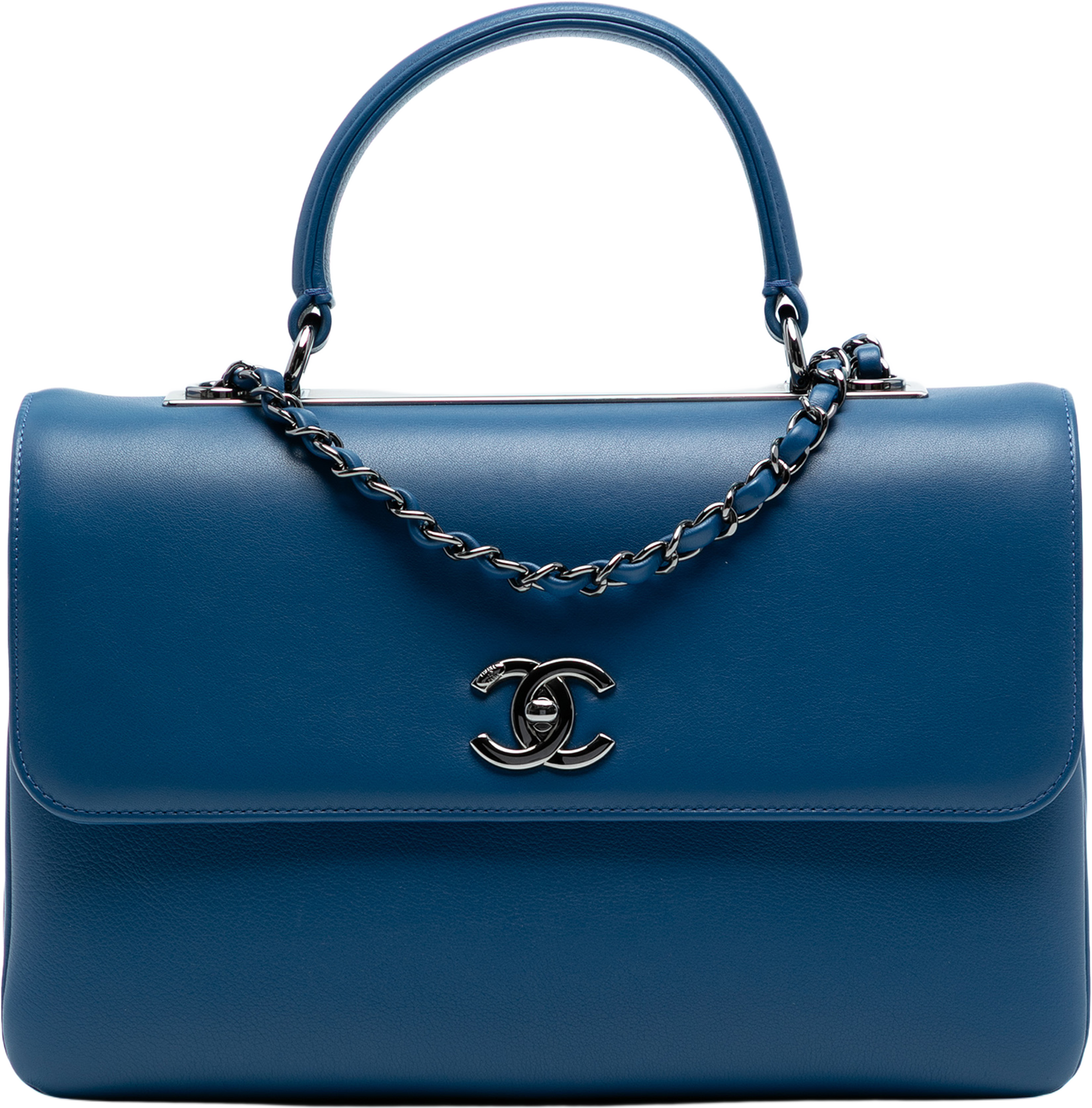Chanel Medium Lambskin Trendy Cc Top Handle Bag, från Luxclusif, i färgen dark blue. Klicka för att öppna bilden i stort format
