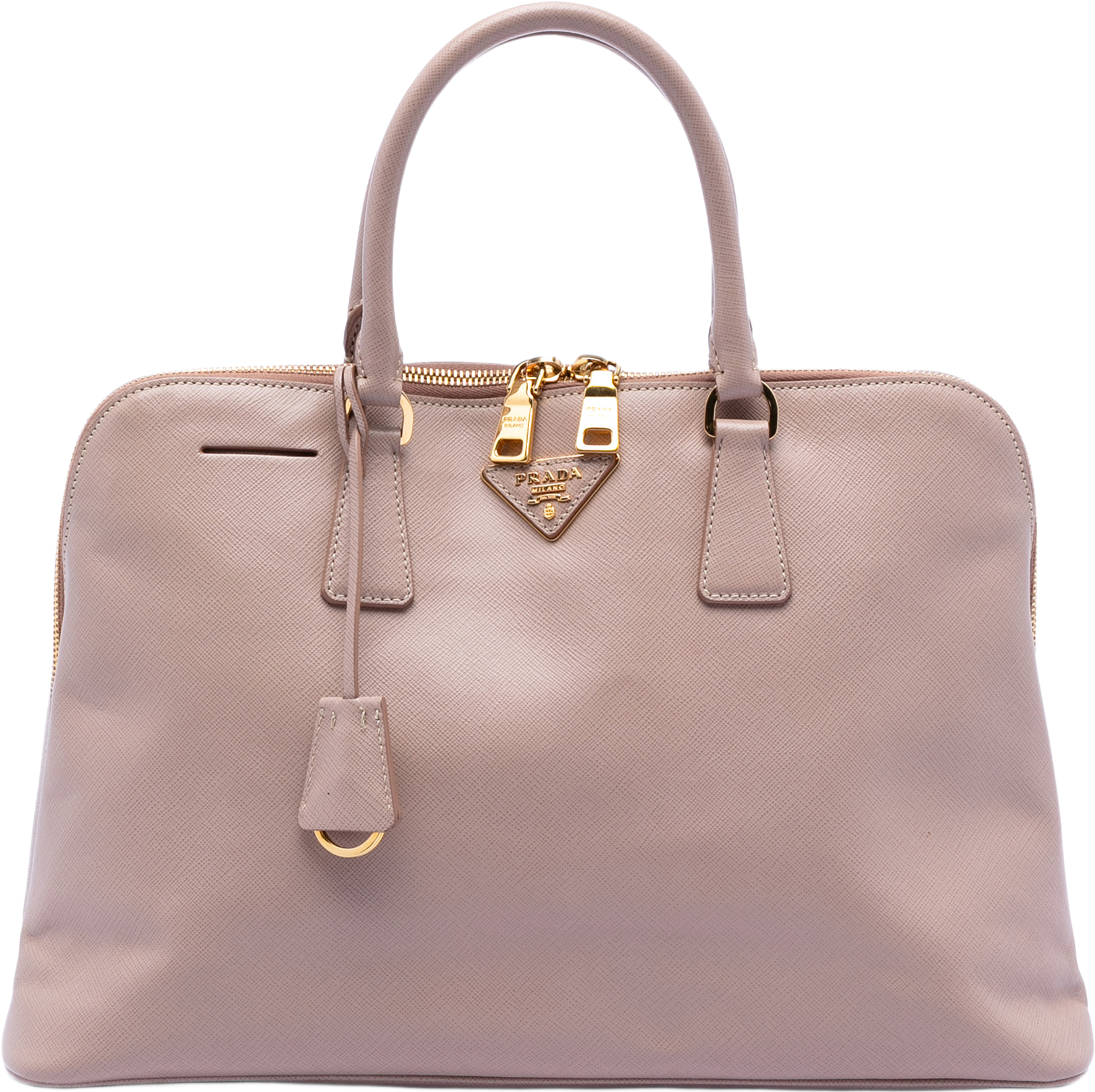 Prada Large Saffiano Lux Promenade Satchel, från Luxclusif, i färgen pink. Klicka för att öppna bilden i stort format