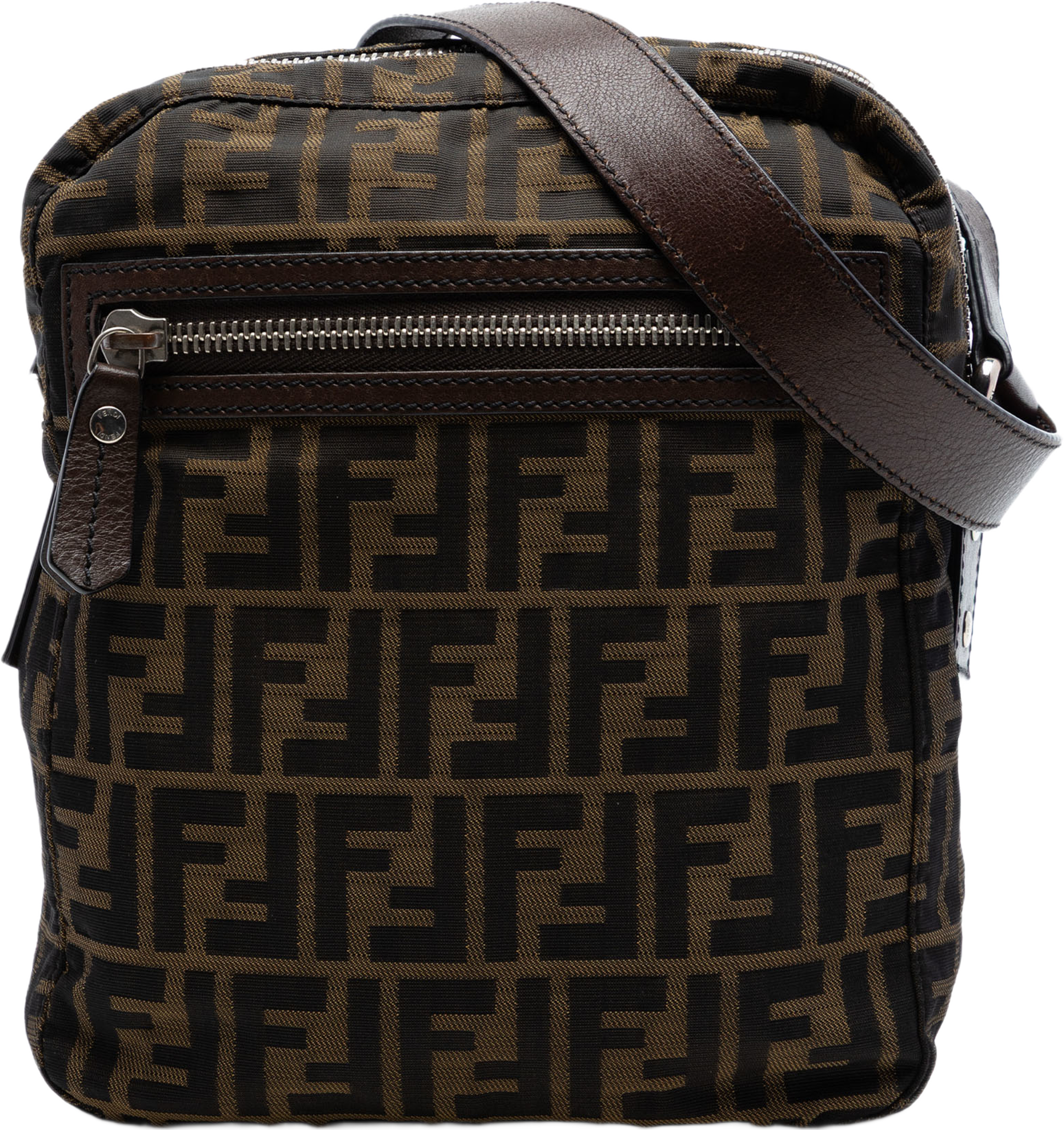 Fendi Zucca Canvas Crossbody, från Luxclusif, i färgen brown. Klicka för att öppna bilden i stort format