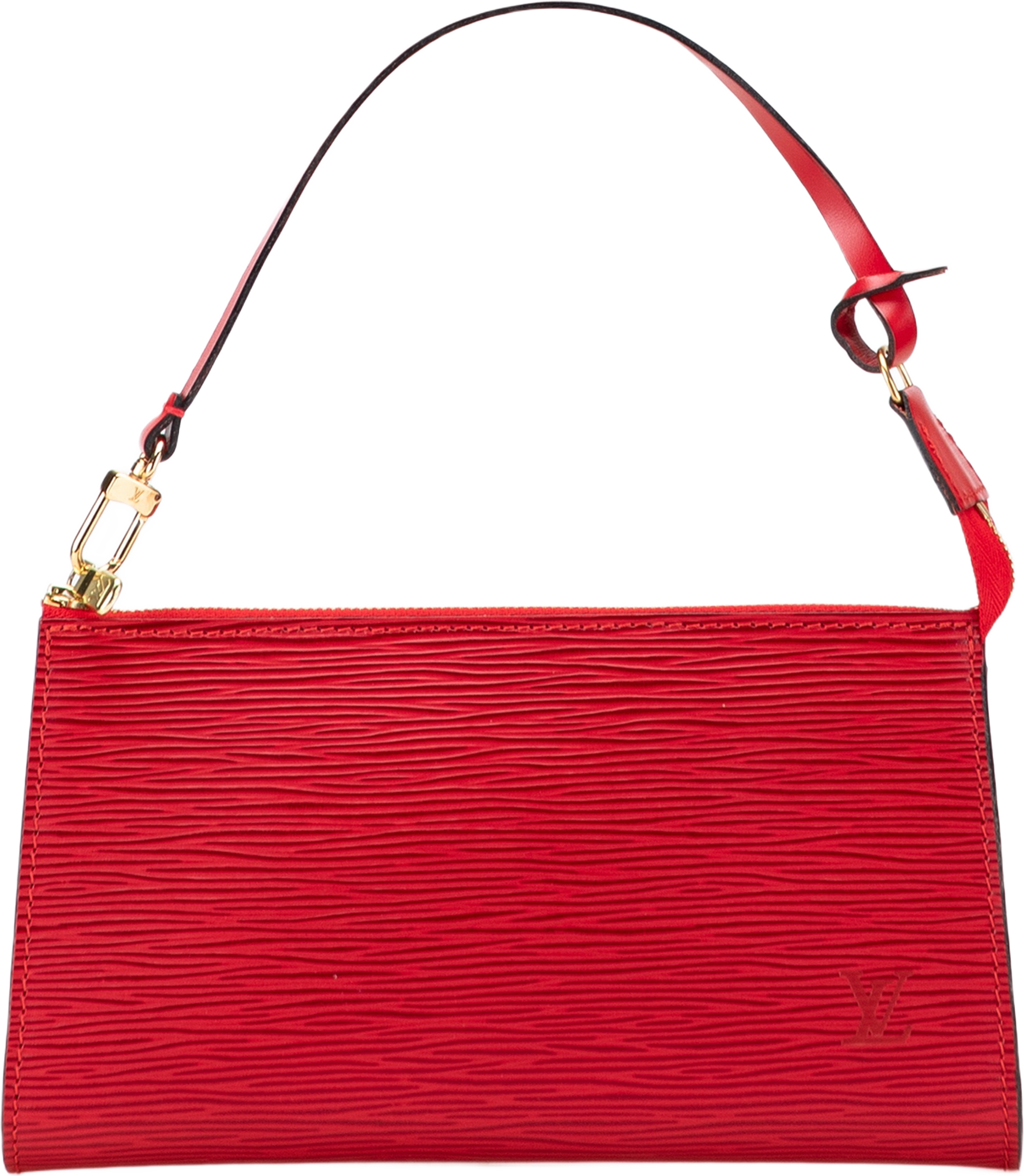 Louis Vuitton Epi Pochette Accessoires, från Luxclusif, i färgen red. Klicka för att öppna bilden i stort format