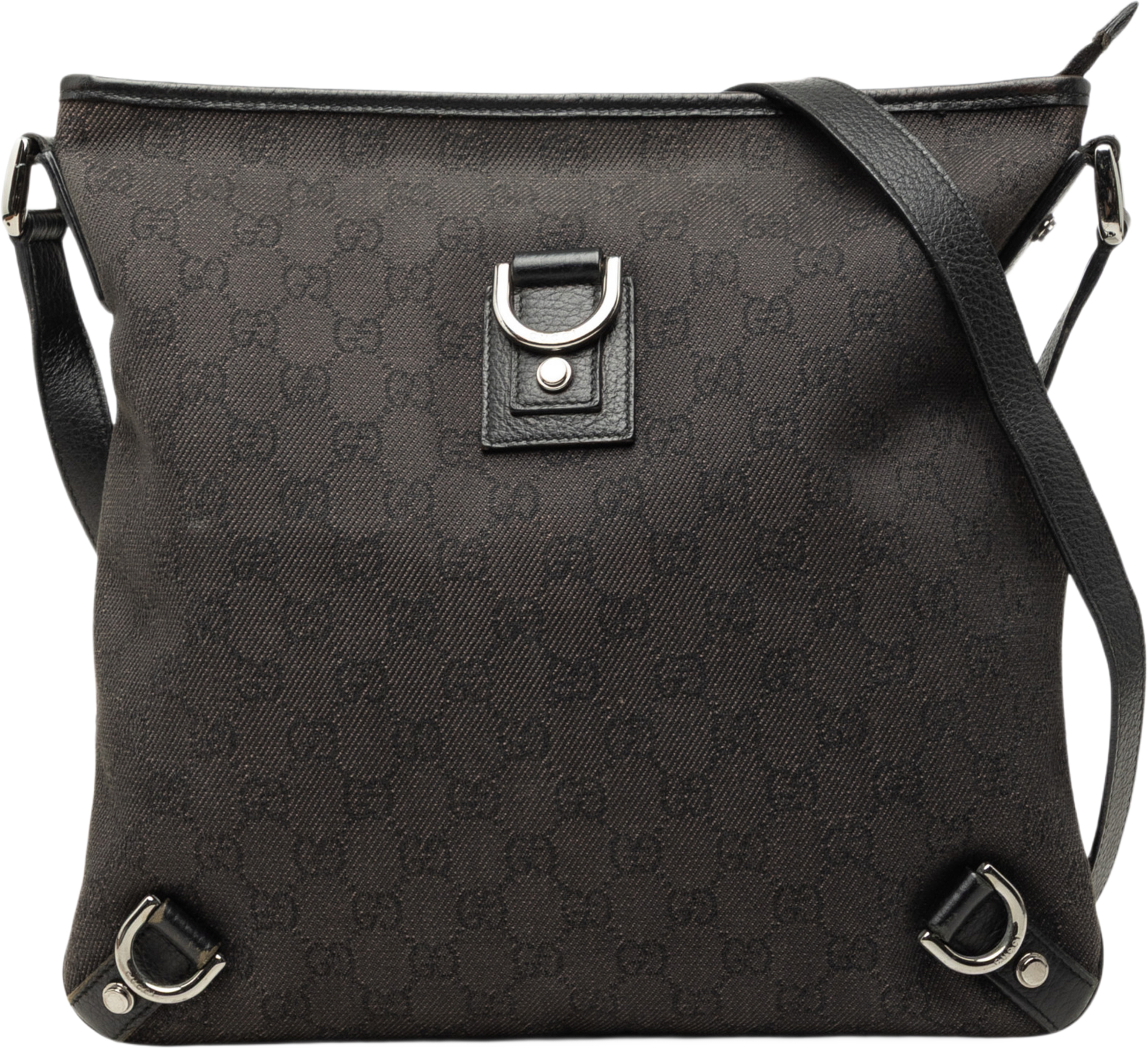 Gucci Gg Denim Abbey D Ring Crossbody, från Luxclusif, i färgen brun. Klicka för att öppna bilden i stort format