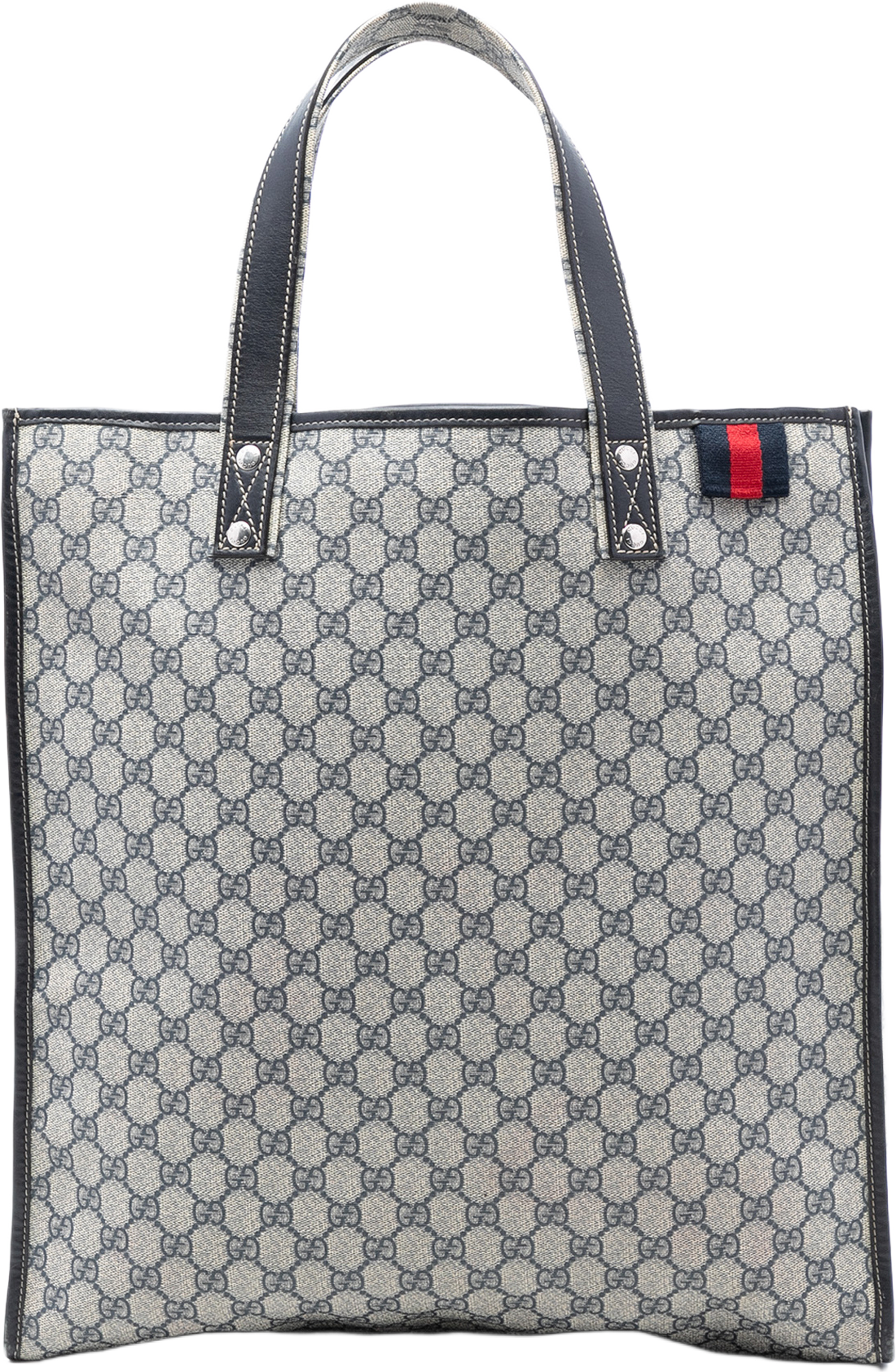 Gucci Gg Supreme Web Tote, från Luxclusif, i färgen beige. Klicka för att öppna bilden i stort format