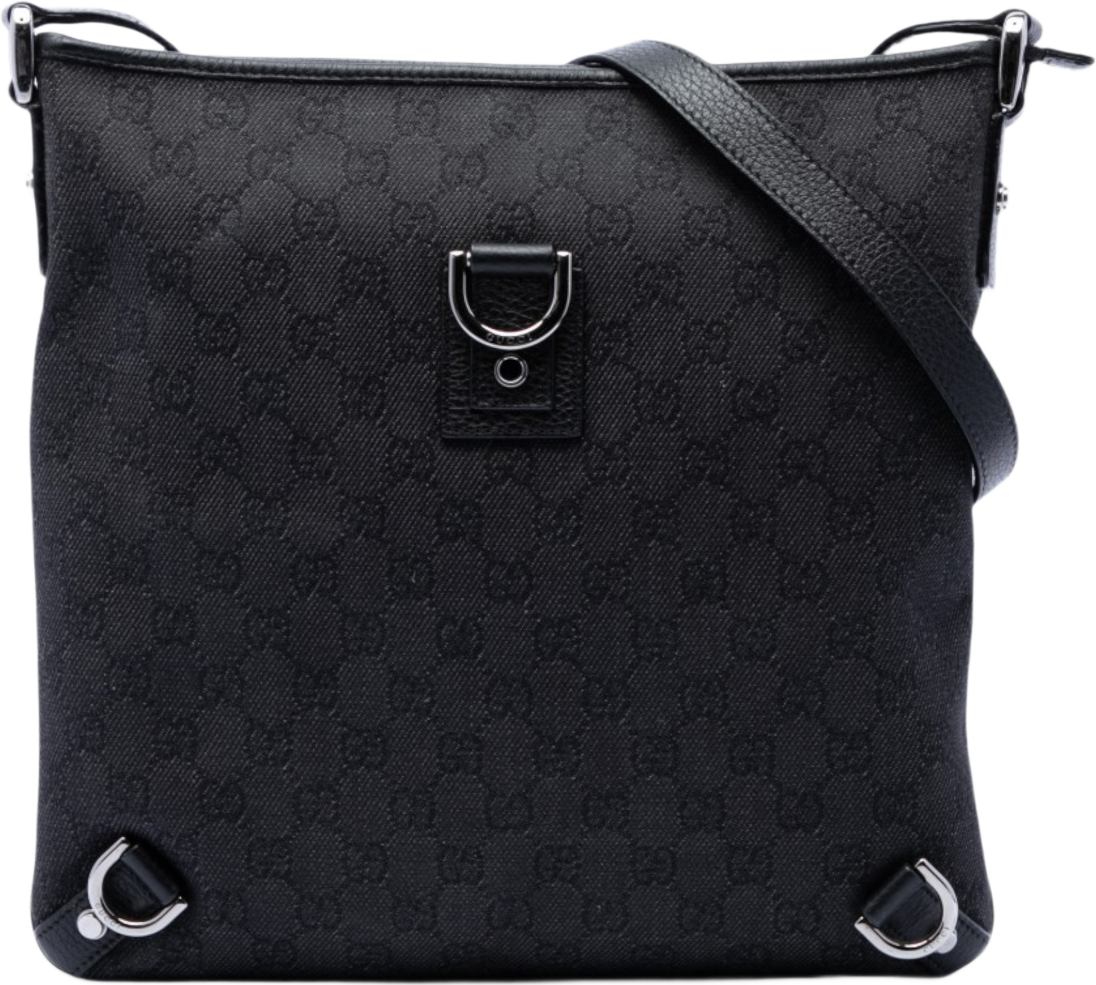 Gucci Gg Denim Abbey D Ring Crossbody, från Luxclusif, i färgen svart. Klicka för att öppna bilden i stort format