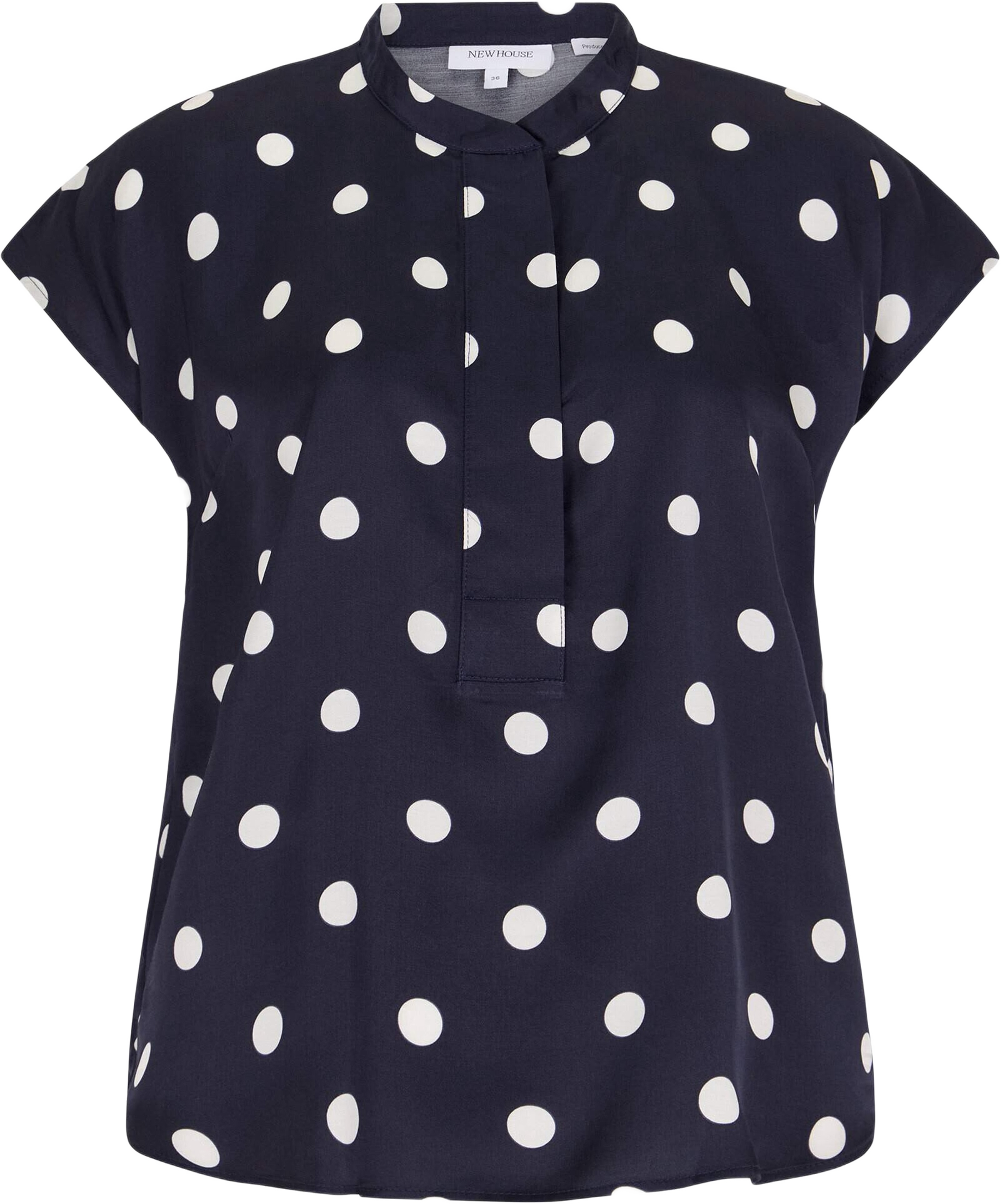 Jacqueline Dot Top, från Newhouse, i färgen marinblå. Klicka för att öppna bilden i stort format