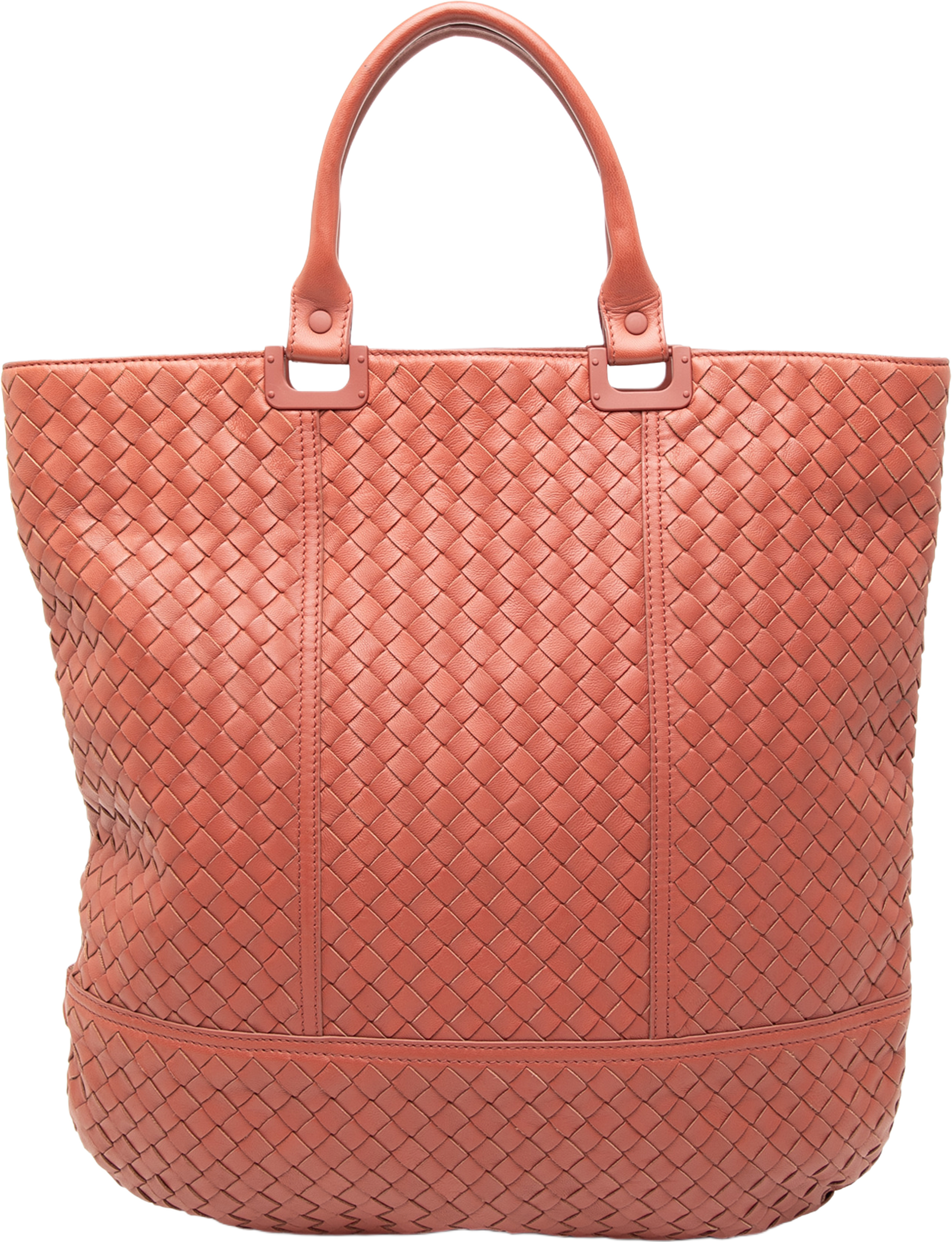 Bottega Veneta Nappa Intrecciato Tote, från Luxclusif, i färgen orange. Klicka för att öppna bilden i stort format
