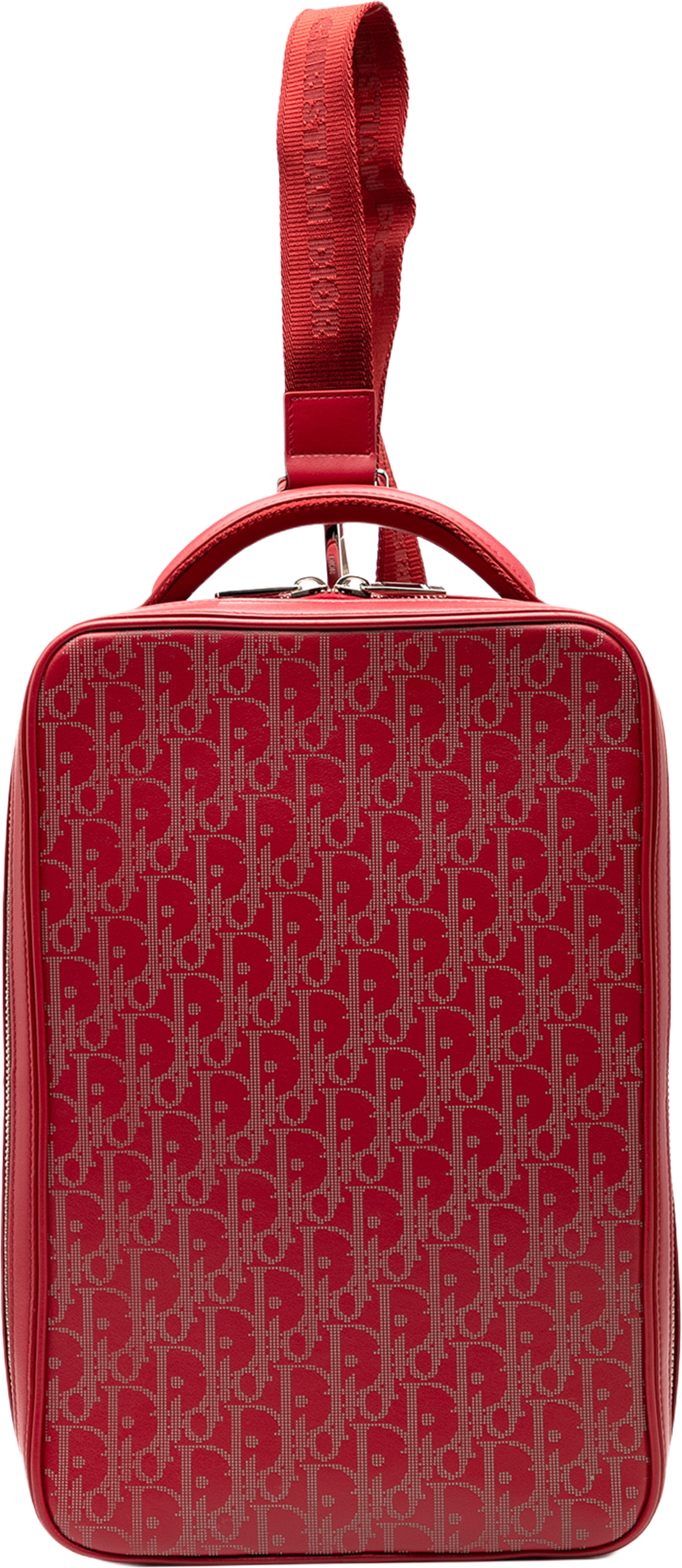 Dior Oblique Perforated Calfskin Galaxy World Tour Shoe Case, från Luxclusif, i färgen red. Klicka för att öppna bilden i stort format