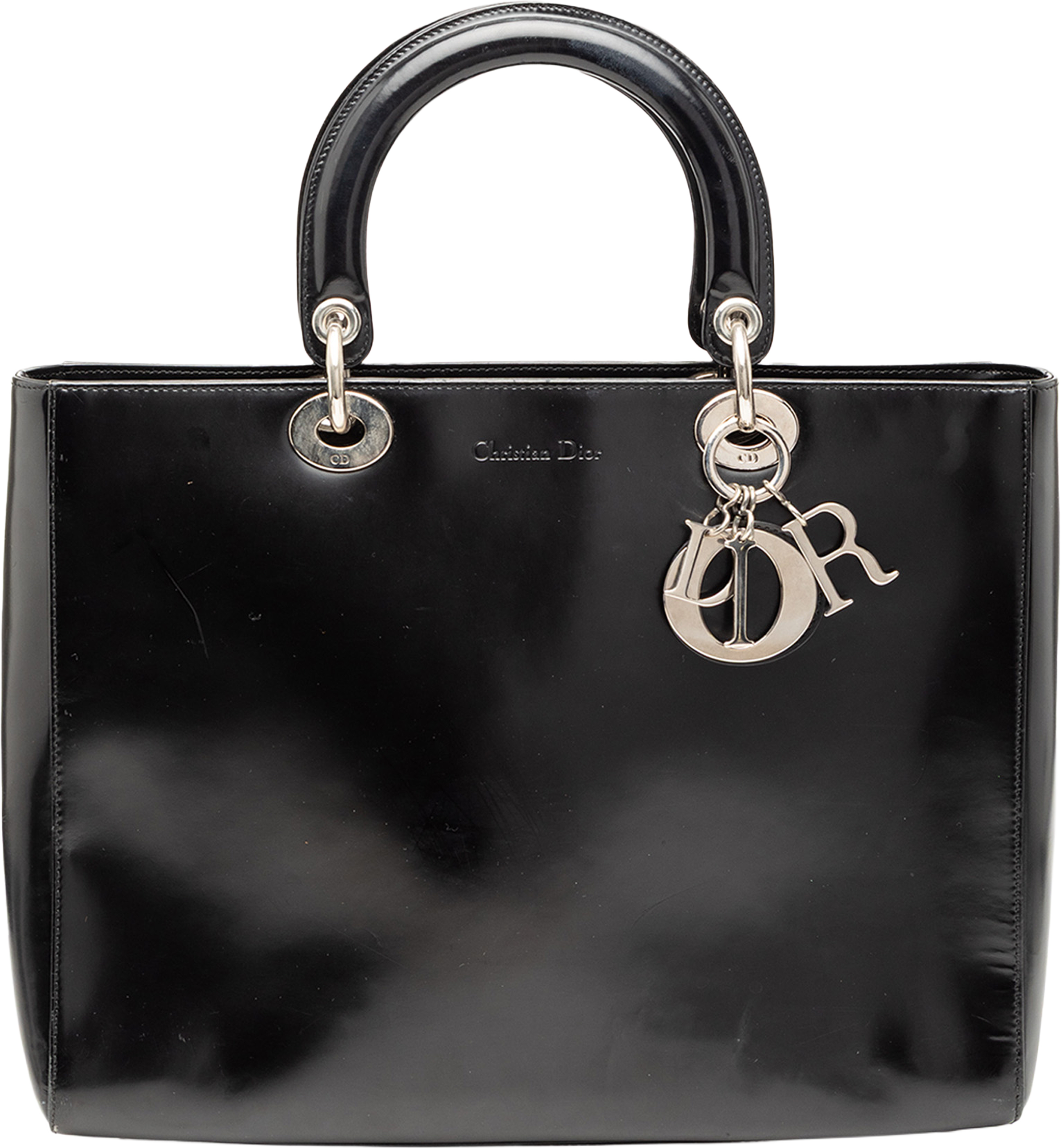 Dior Large Patent Lady Dior, från Luxclusif, i färgen black. Klicka för att öppna bilden i stort format