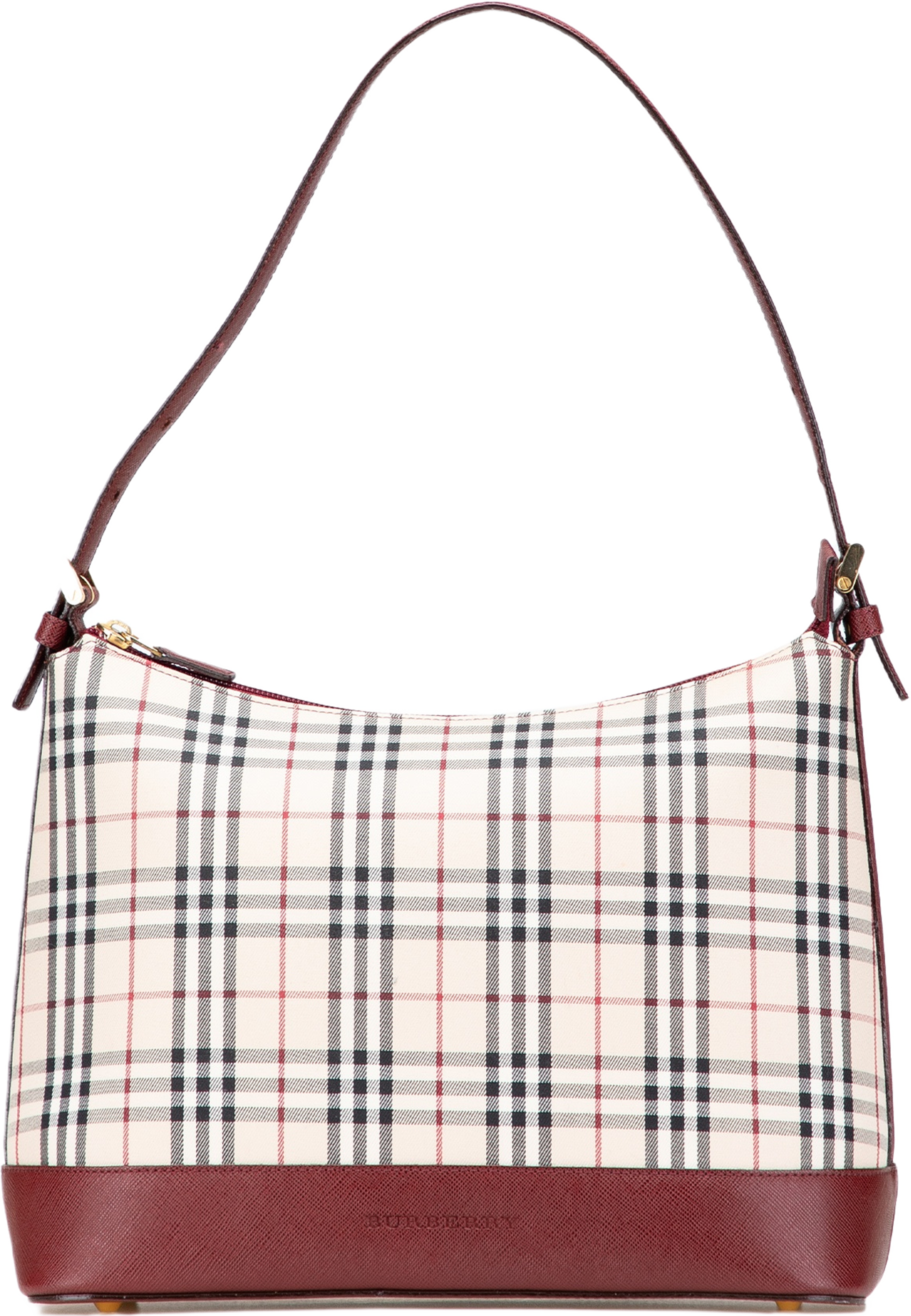 Burberry House Check Canvas Shoulder Bag, från Luxclusif, i färgen beige.