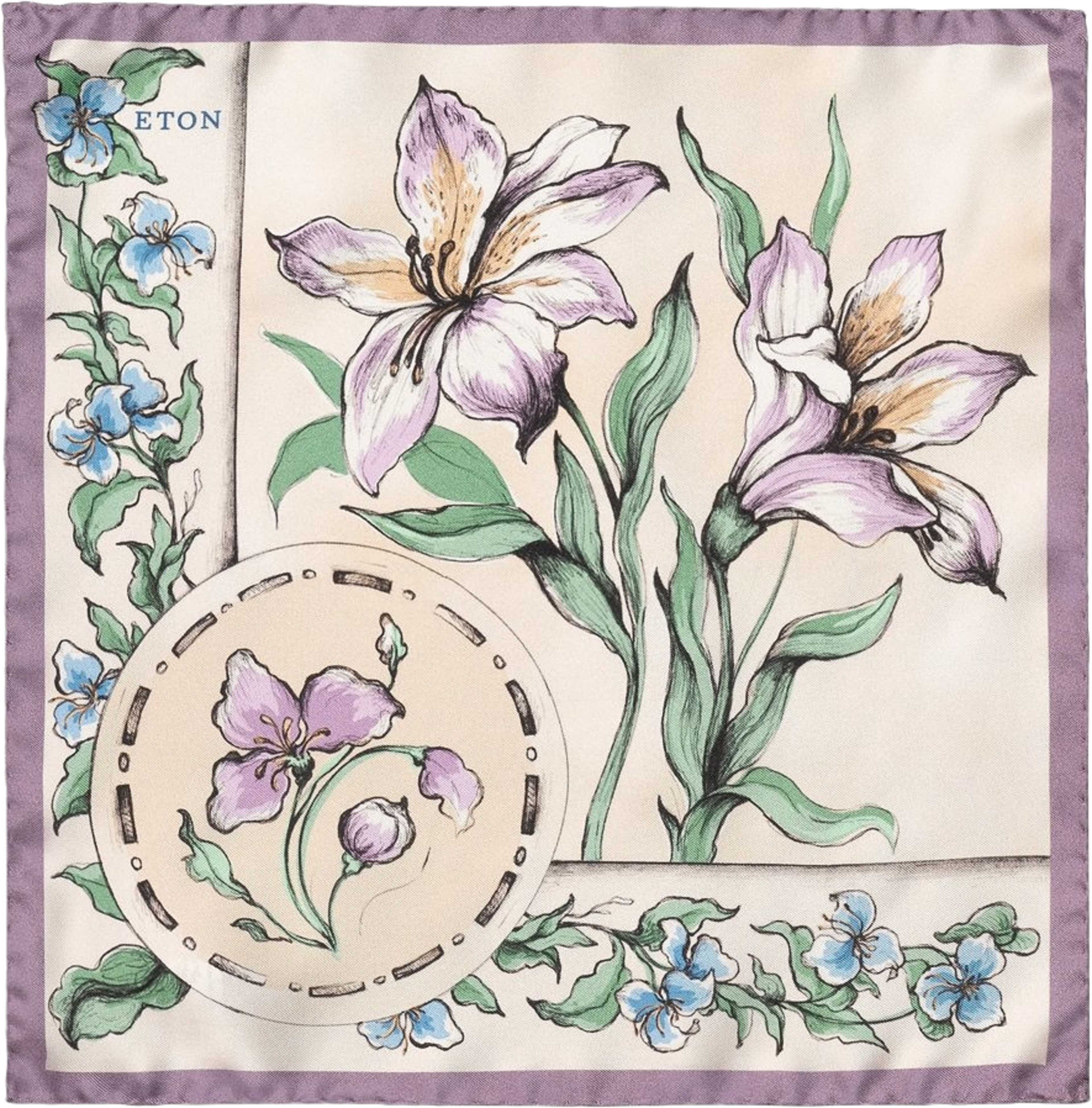 Sidennäsduk Med Blommönster